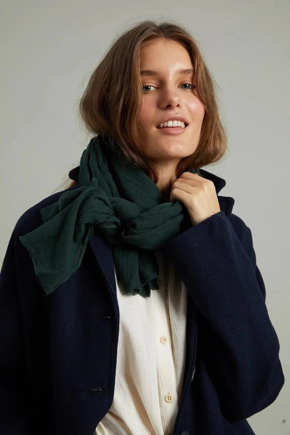 Organik Pamuk El Boyama Emerald Şal HARMONIOUS