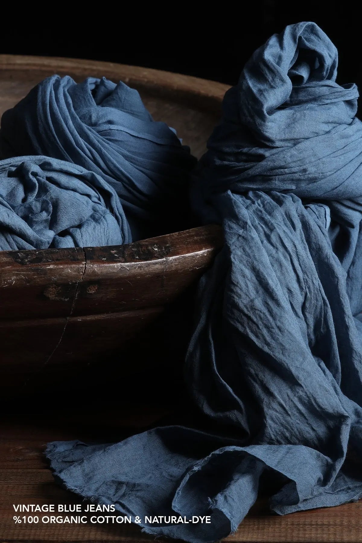 Organik Pamuk El Boyama al Vintage Blue HARMONIOUS