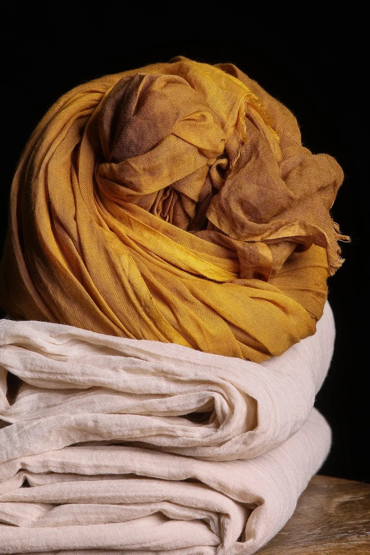 Organik Pamuk Handmade Şal Mustard HARMONIOUS