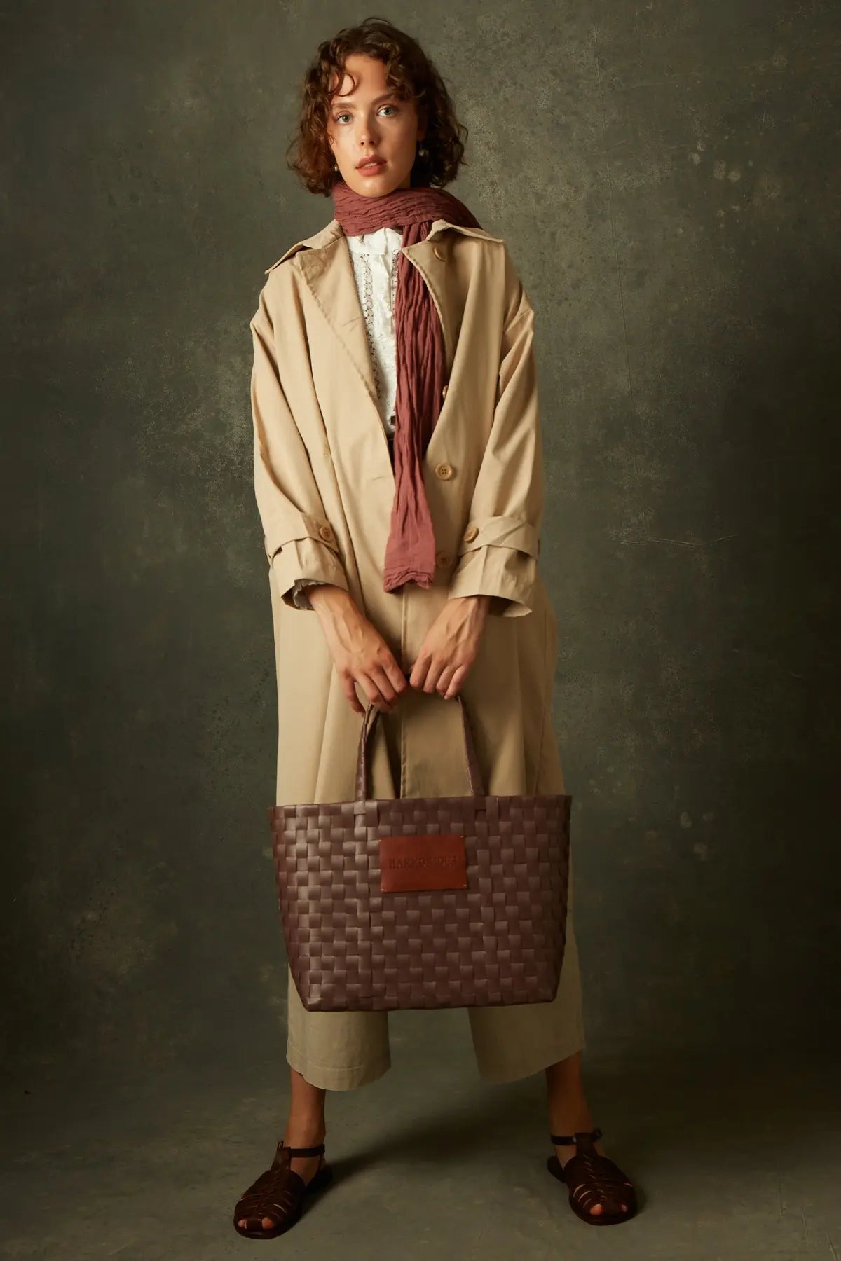 Örgü Kahverengi Tote Bag HARMONIOUS