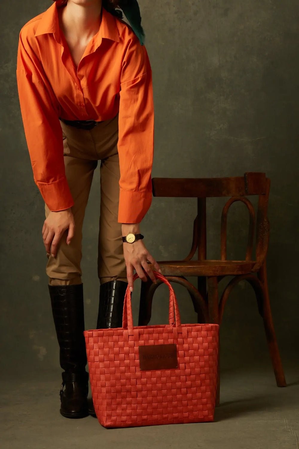 Örgü Turuncu Tote Bag HARMONIOUS