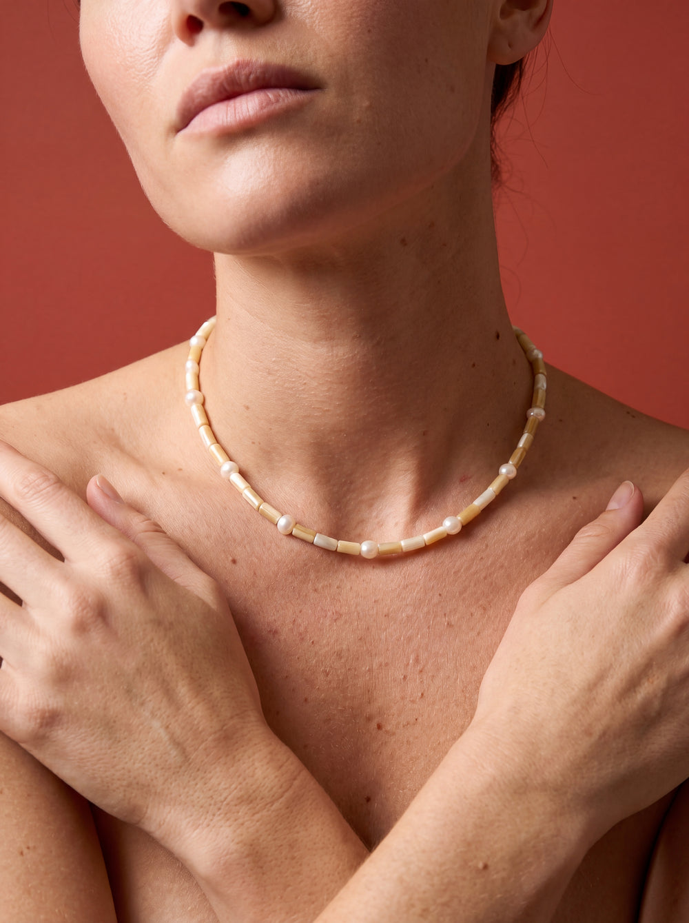 MATIERE ROUGE CORAL NECKLACE