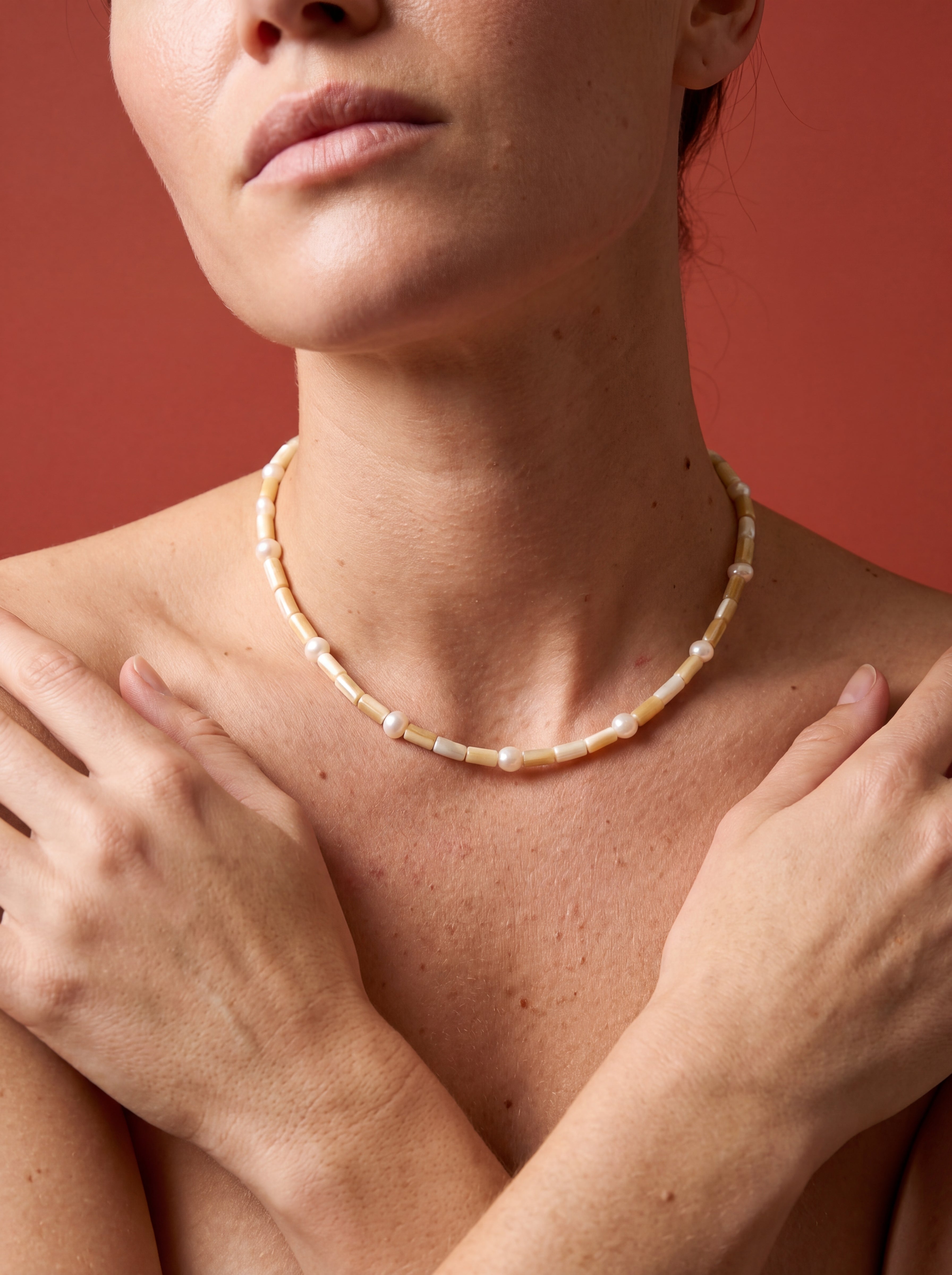 MATIERE ROUGE CORAL NECKLACE