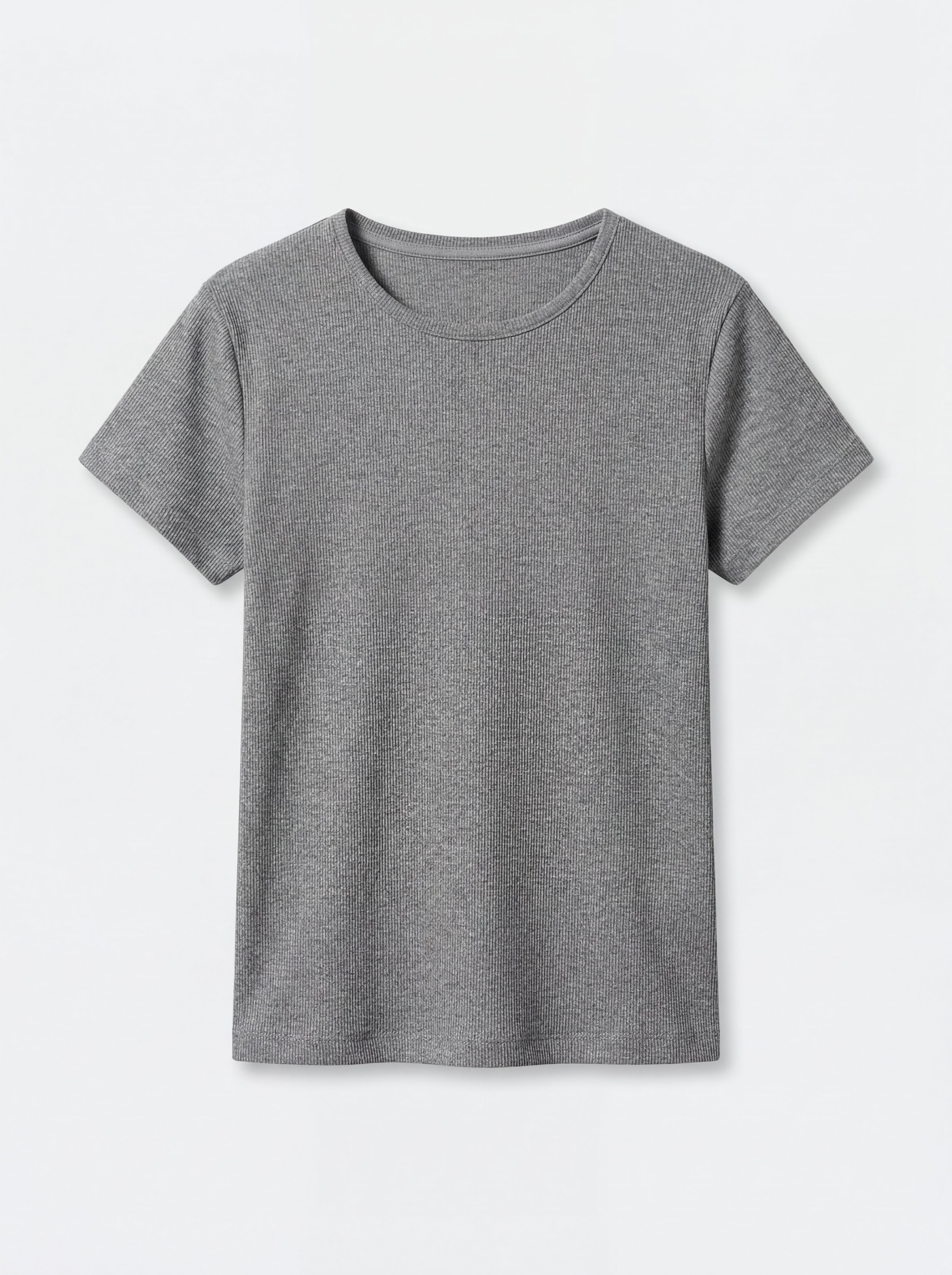 CORDUROY SHORT SLEEVE COTTON T-SHIRT SMOKED