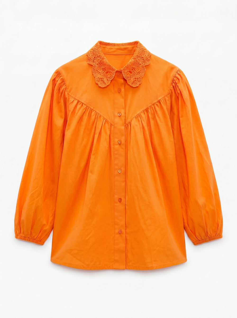 MARGARET DANTEL DETAYLI GOMLEK ORANGE