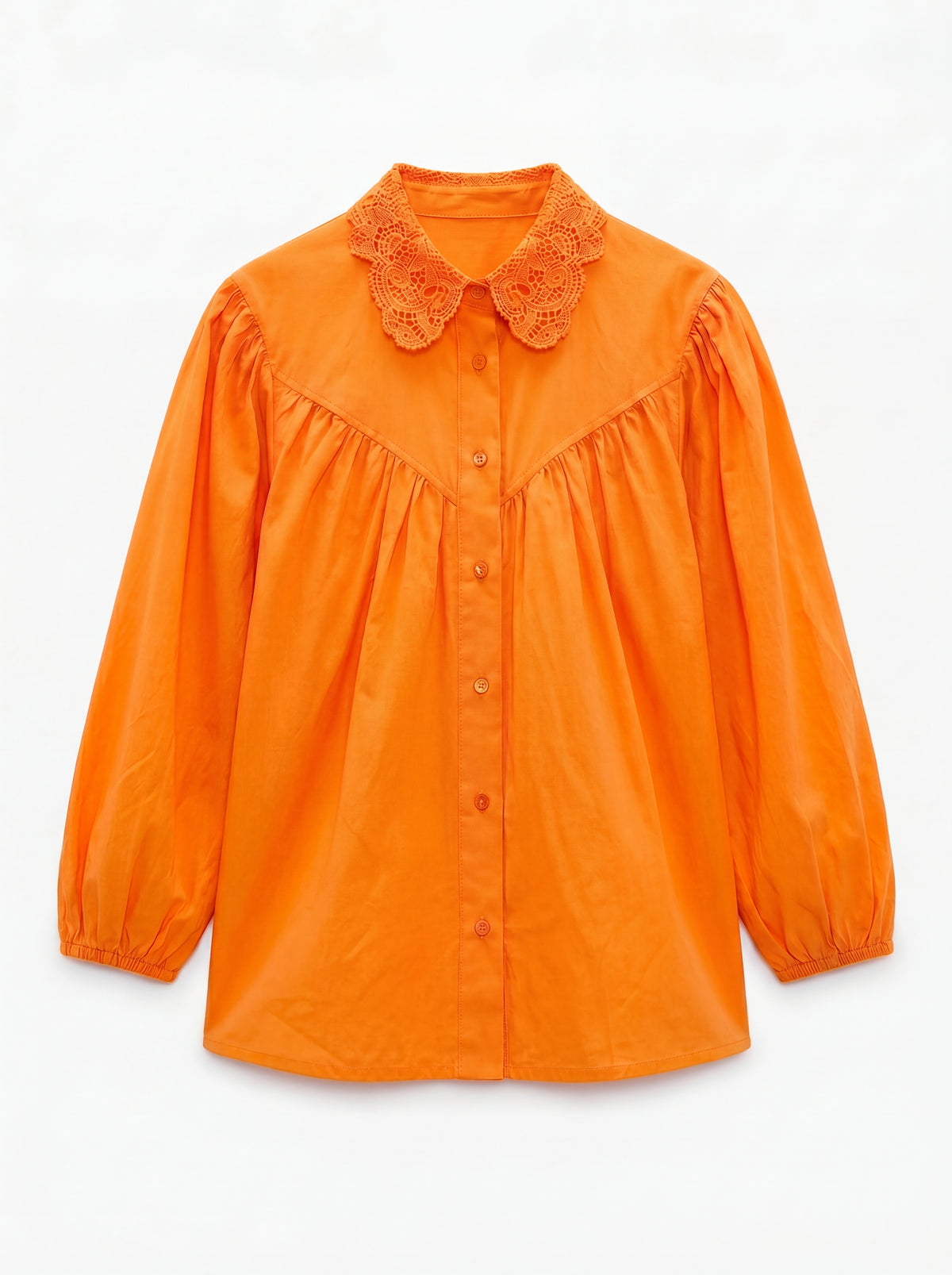 MARGARET DANTEL DETAYLI GOMLEK ORANGE