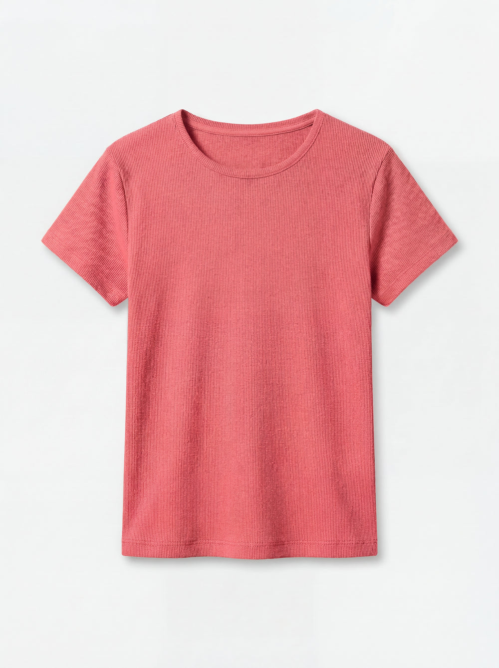 FITILLI KISA KOLLU PAMUK T-SHIRT ROUGE
