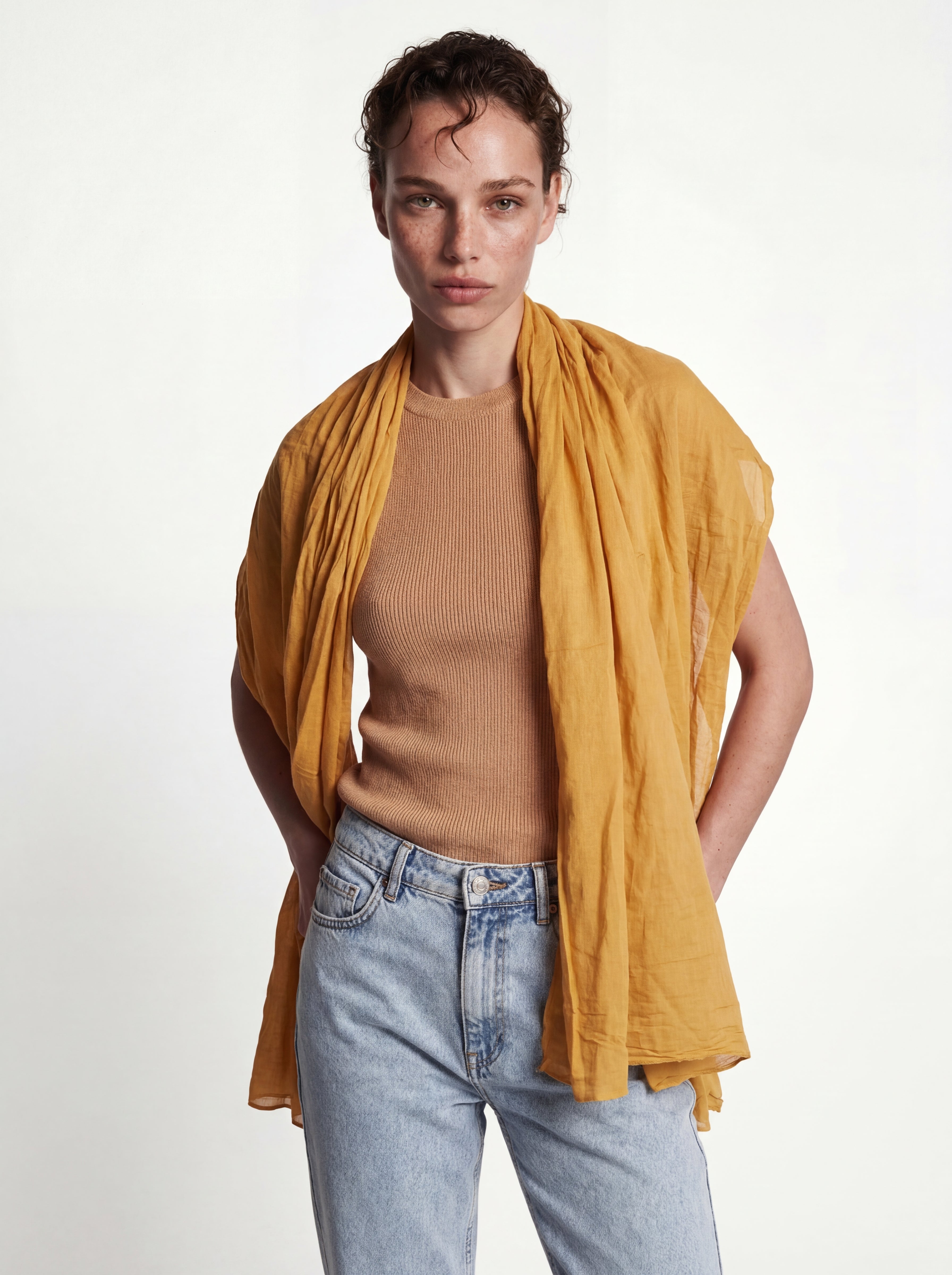 Yellow Dreams Organic Cotton Handmade Shawl