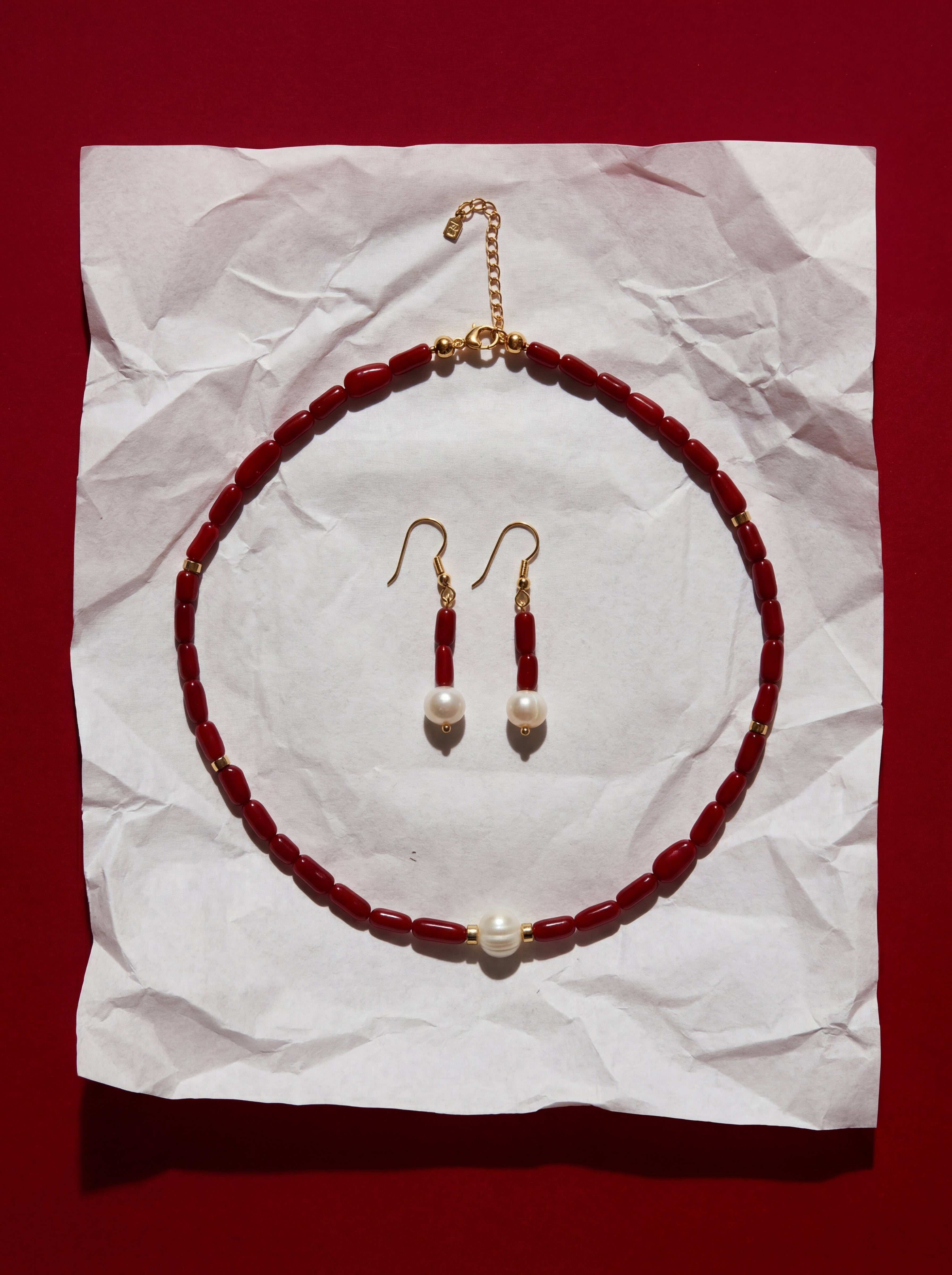 MATIERE ROUGE CORAL NECKLACE