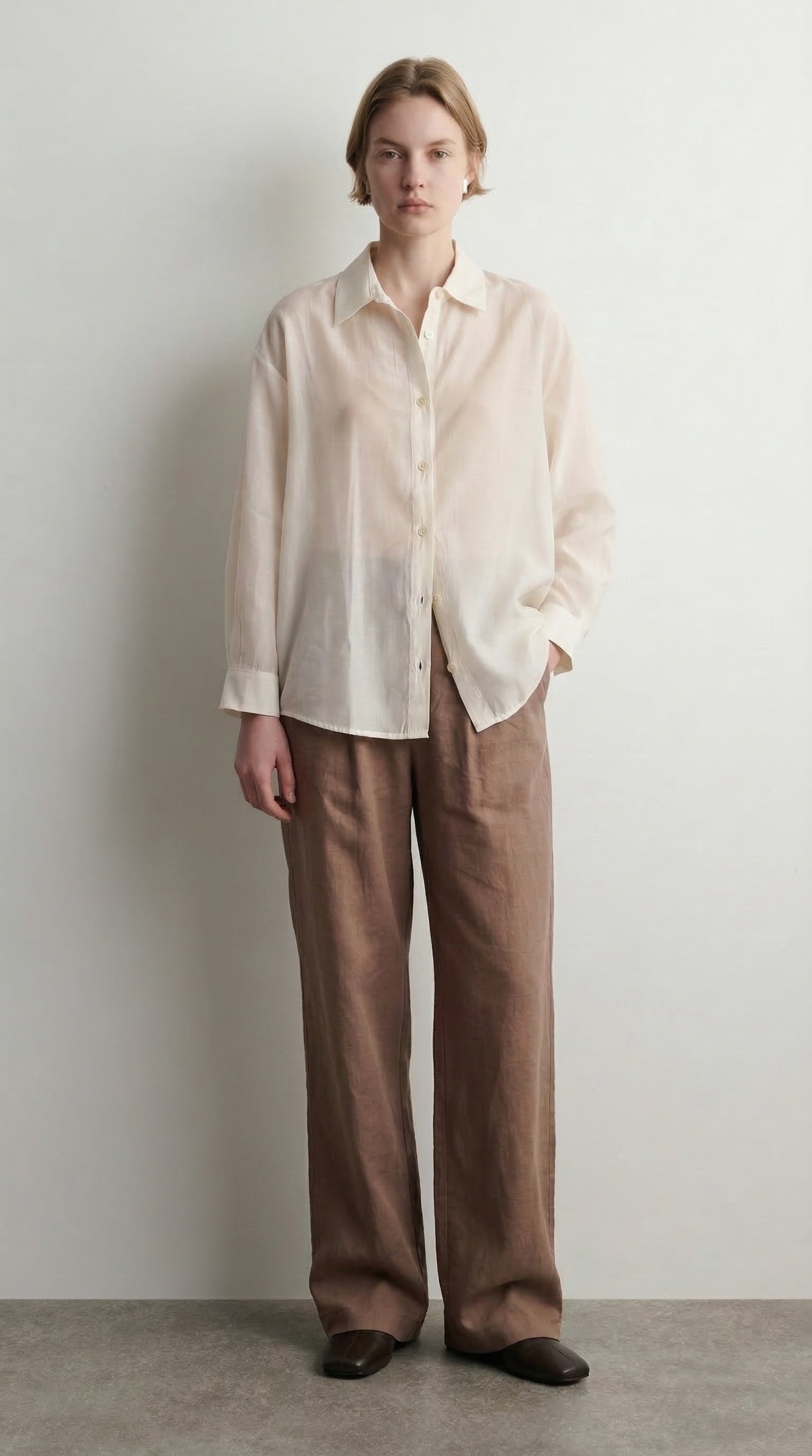 FLOWER TENSEL SHIRT CREAM