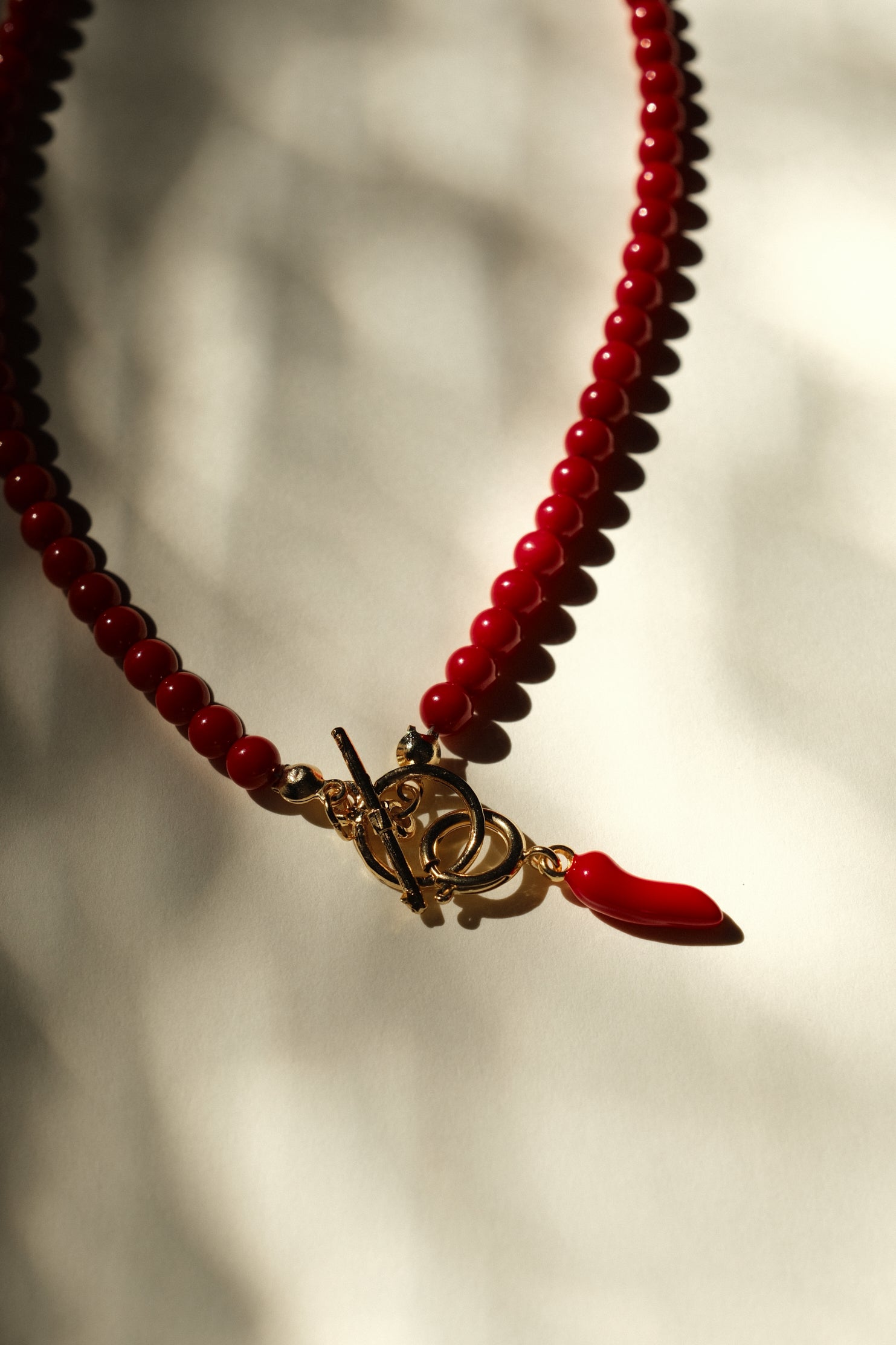 MATIERE ROUGE CORAL NECKLACE