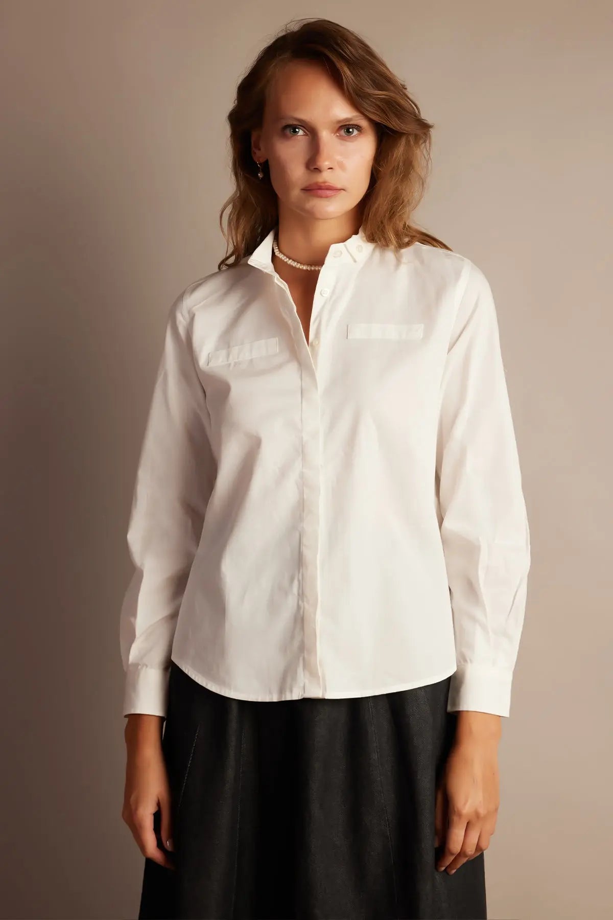 ENGLISH PEARL TAŞ RENGİ GÖMLEK HARMONIOUS