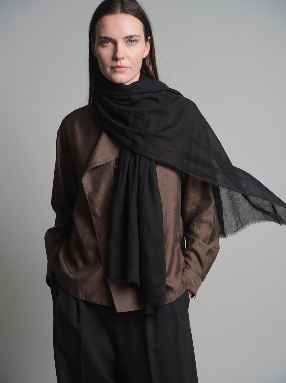 Black Moon Organik Pamuk Handmade Sal