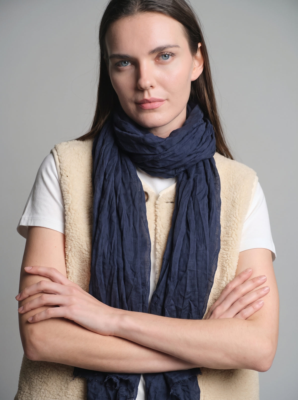 MIDNIGHT BLUE ORGANIK PAMUK EL BOYAMA SAL