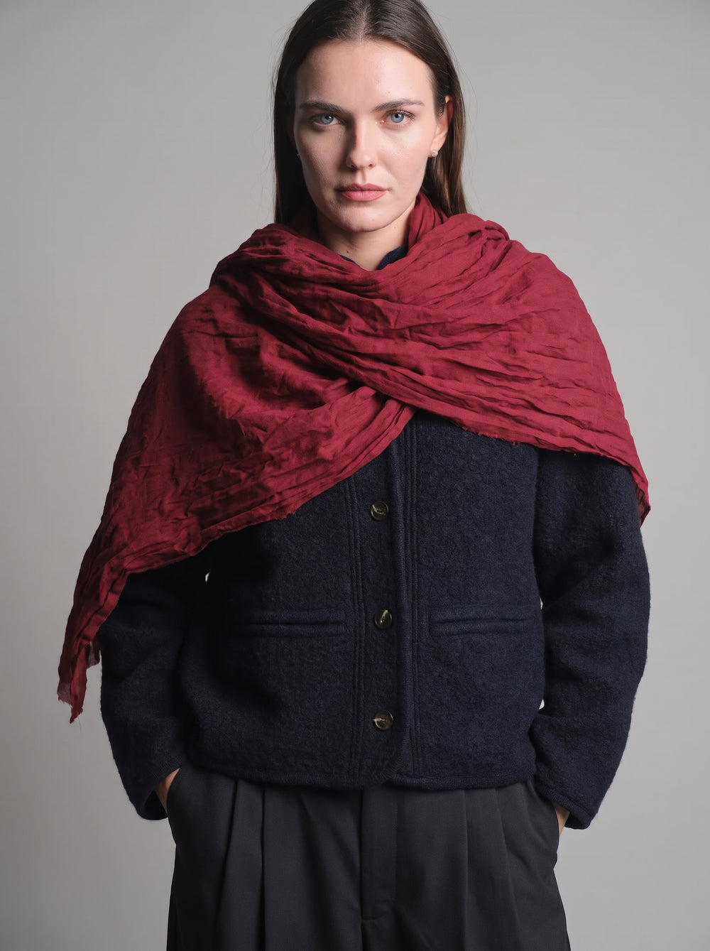 BRITISH RED ORGANIK PAMUK HANDMADE SAL