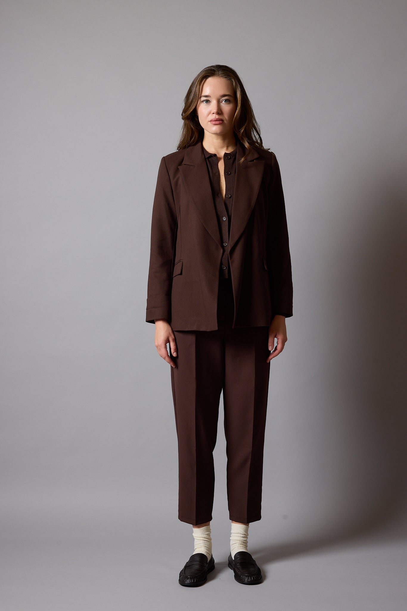 KLASİK KESIM BLAZER CEKET ACI KAHVE