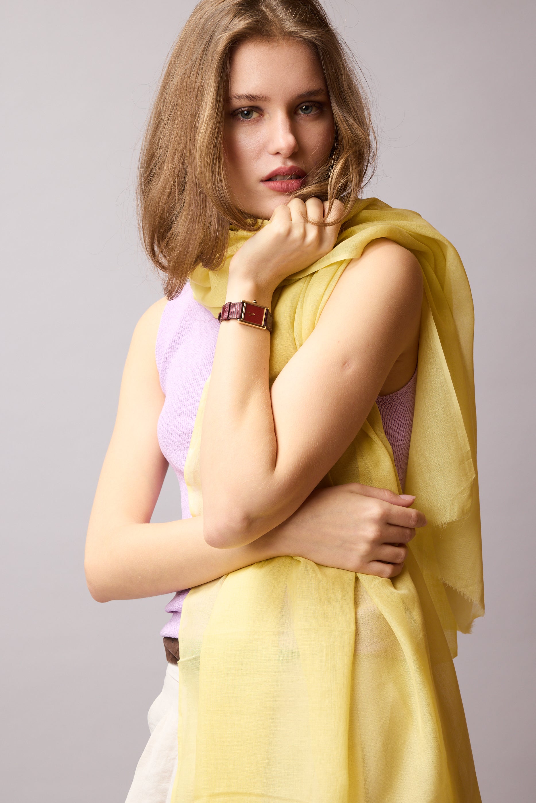 Lemon Yellow Organik Pamuk Handmade Şal