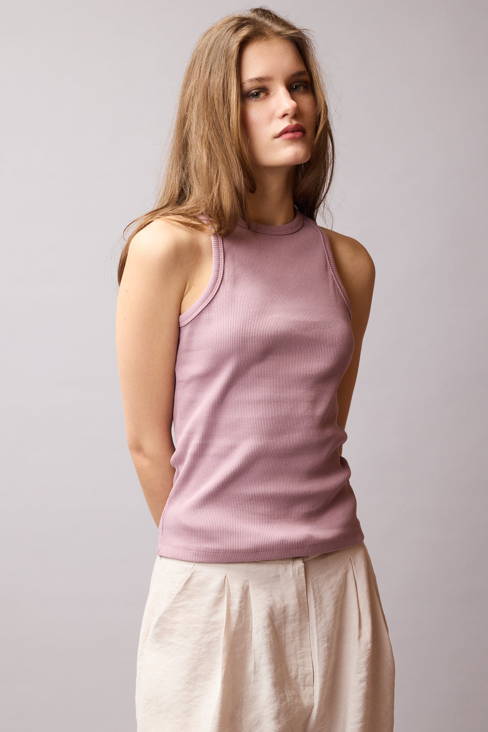 HALTER YAKA CROP TOP LAVANDER