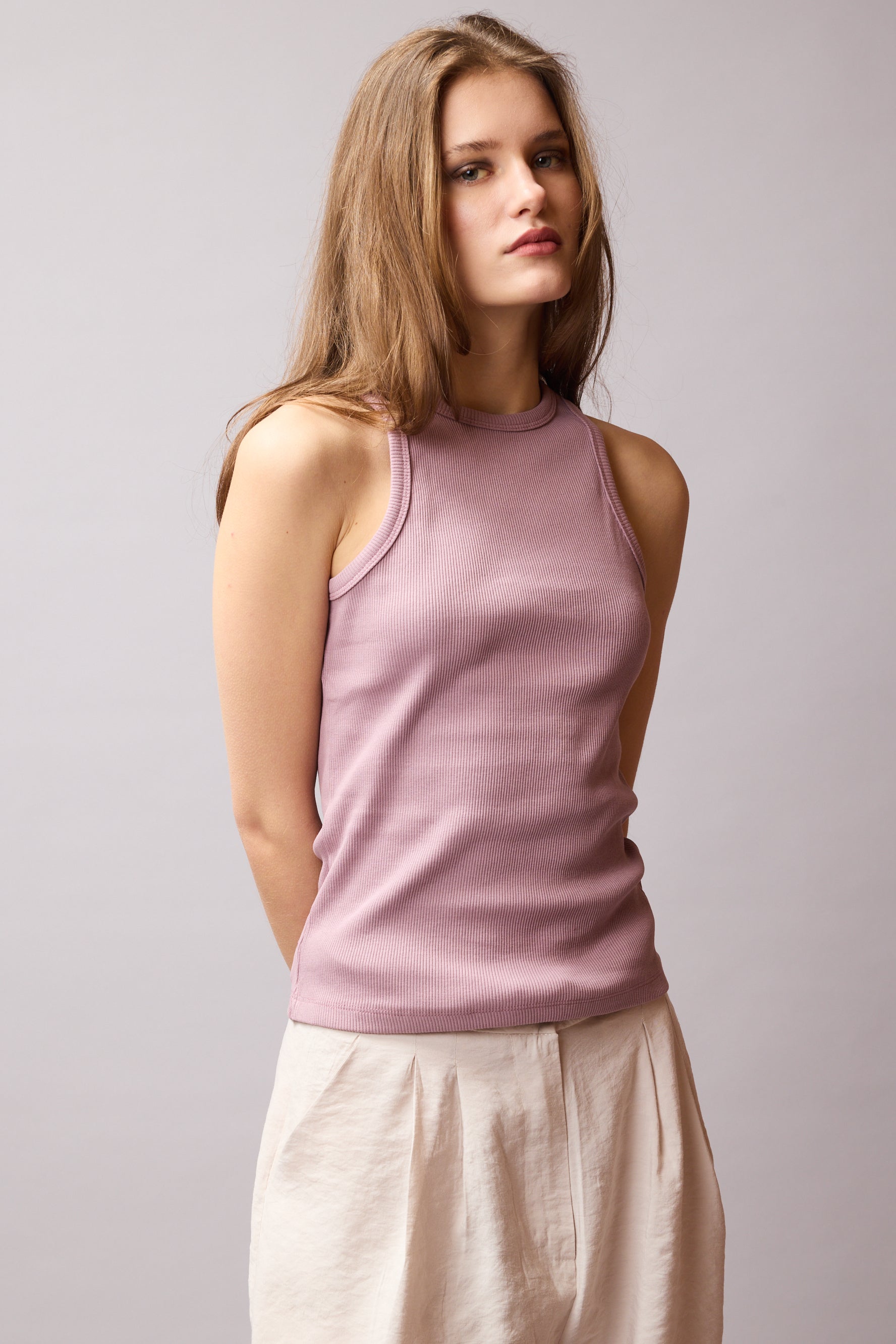 HALTER YAKA CROP TOP LAVANDER