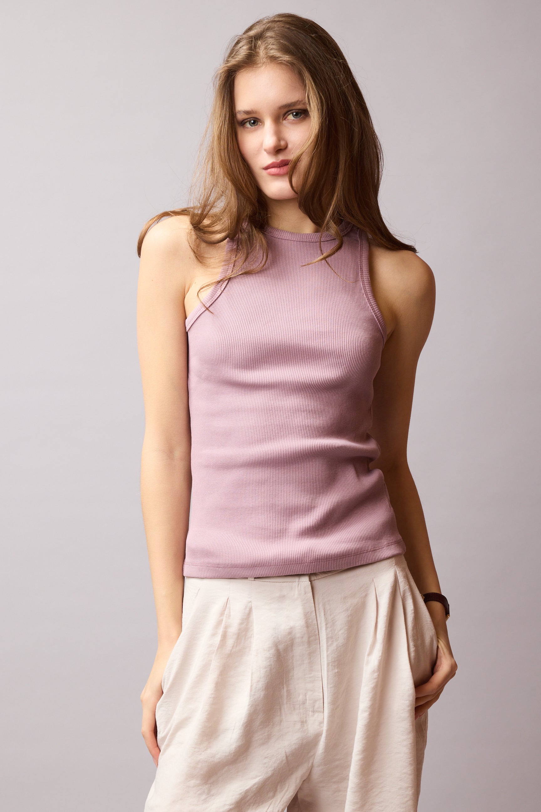 HALTER YAKA CROP TOP LAVANDER