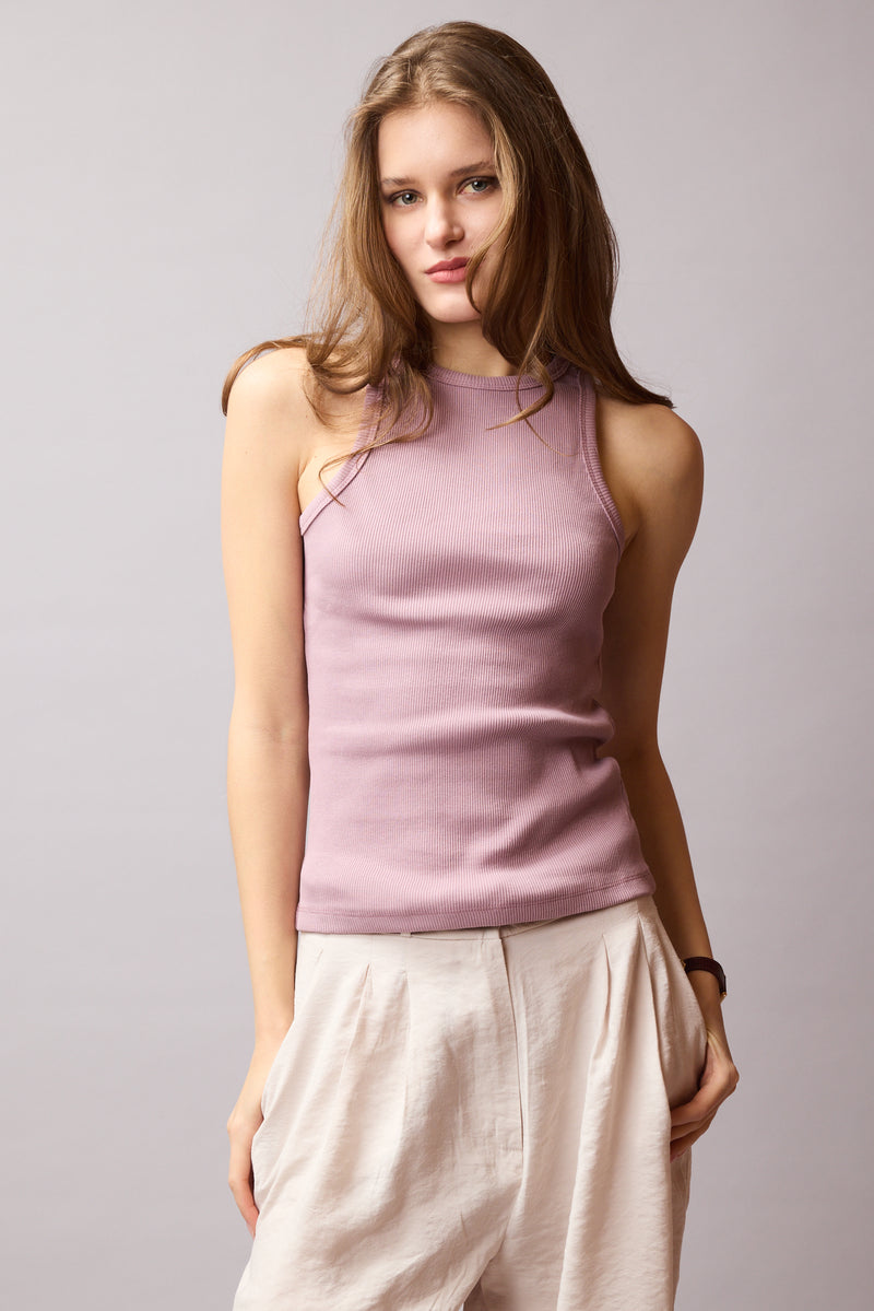 HALTER YAKA CROP TOP LAVANDER
