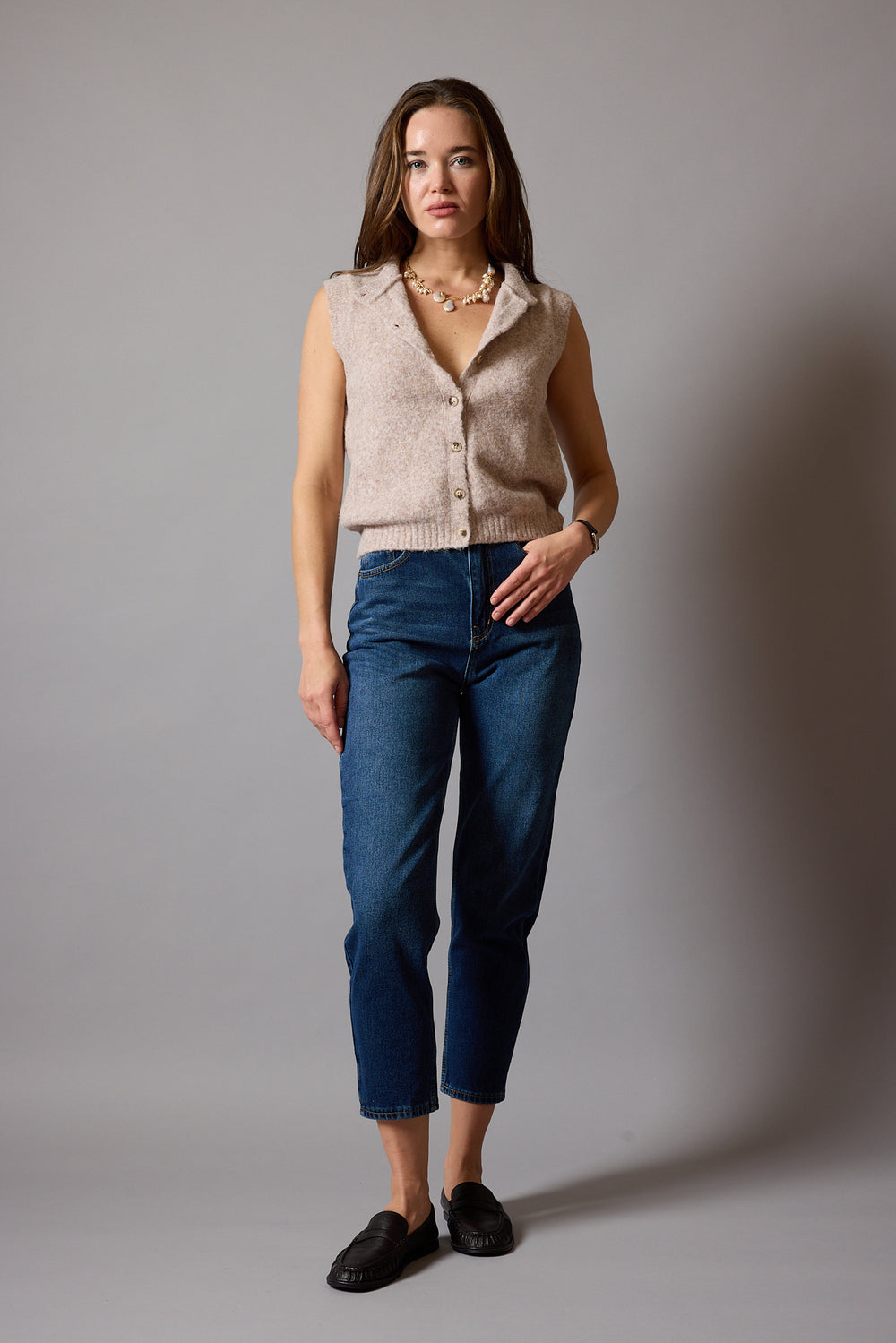 STRAIGHT FIT YUKSEK BEL MOM JEAN BLUE