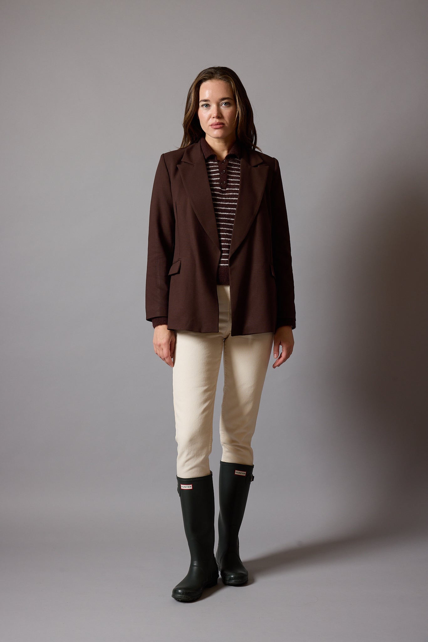 KLASİK KESIM BLAZER CEKET ACI KAHVE