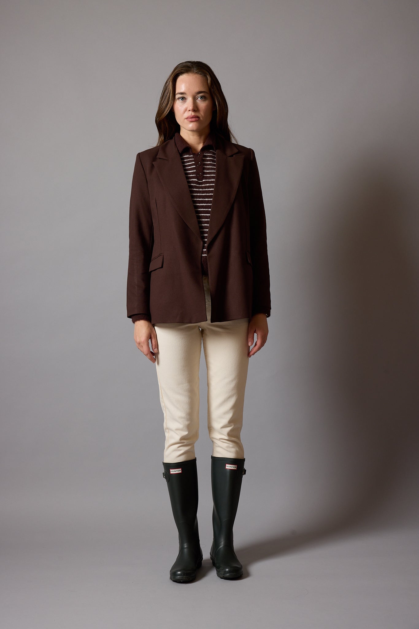 KLASİK KESIM BLAZER CEKET ACI KAHVE