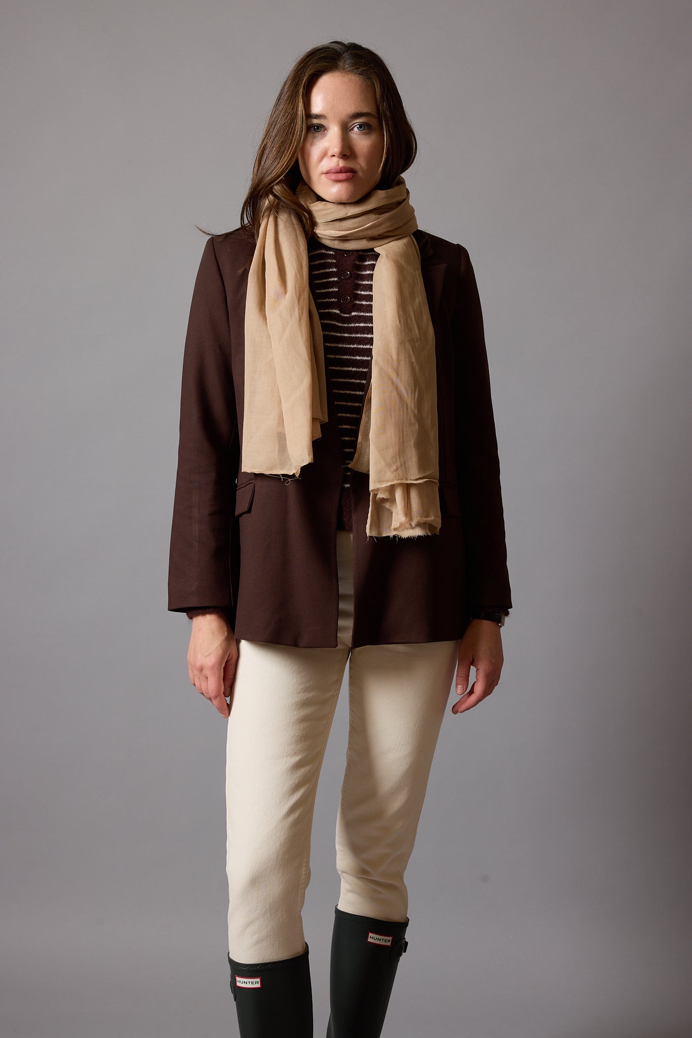 Sand Beige Organik Pamuk Handmade Şal