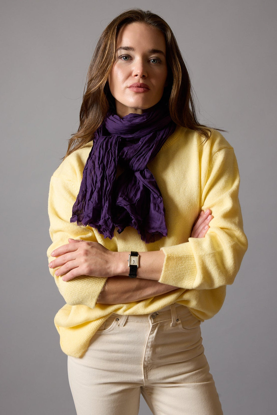 VIOLETTE ORGANIK PAMUK HANDMADE SAL