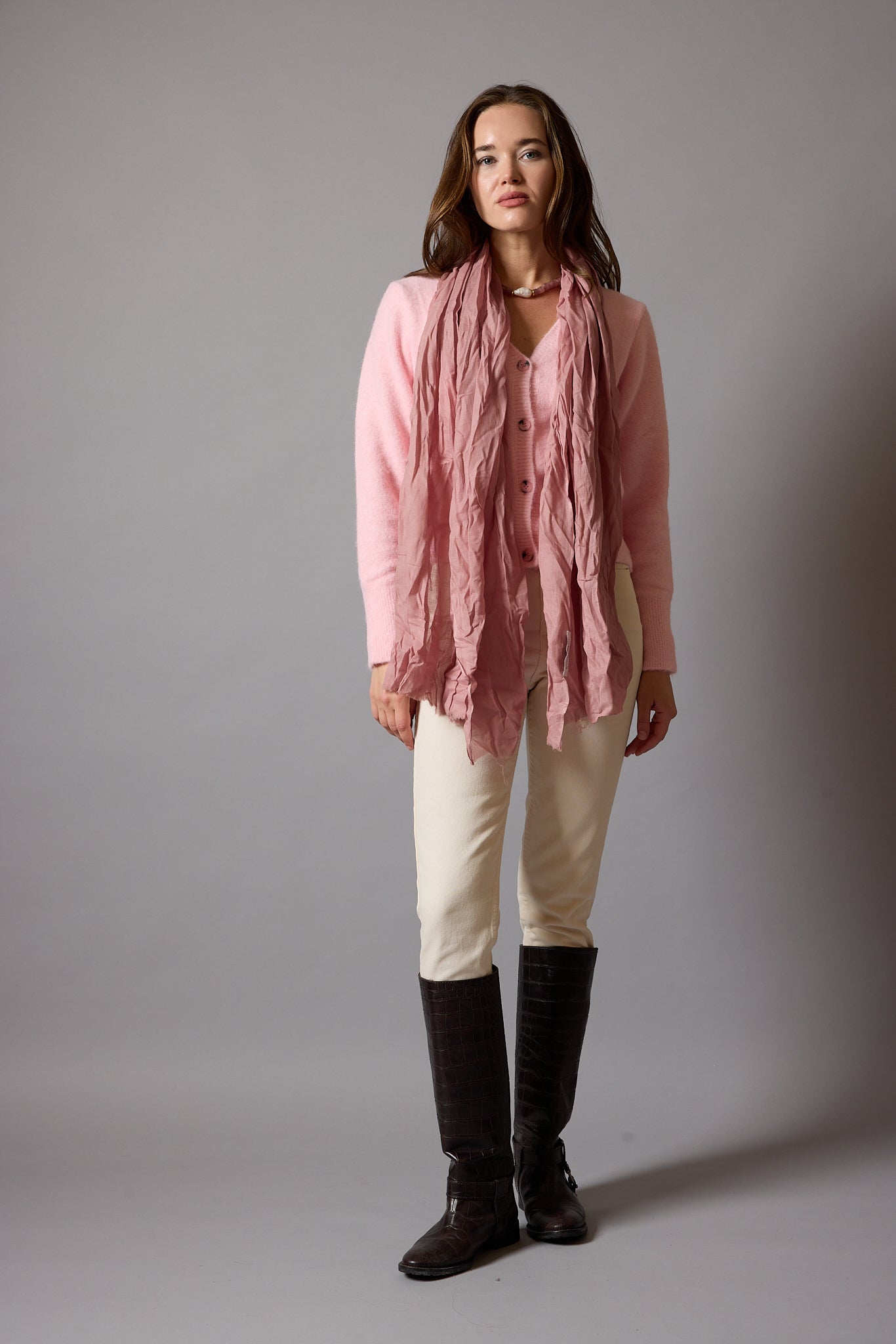 Vintage Rose Organic Cotton Hand Painted Shawl
