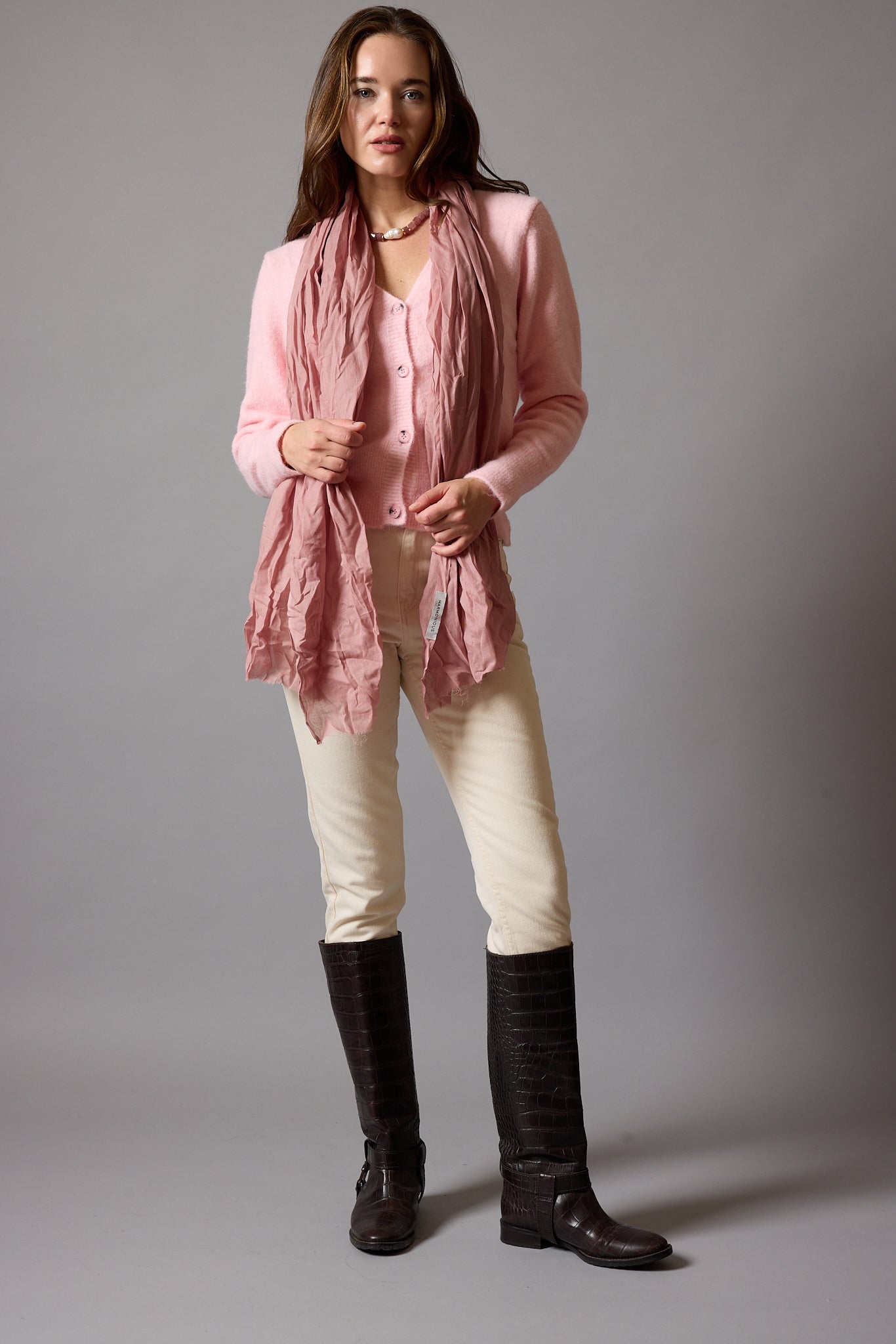 VINTAGE ROSE ORGANIK PAMUK HANDMADE SAL