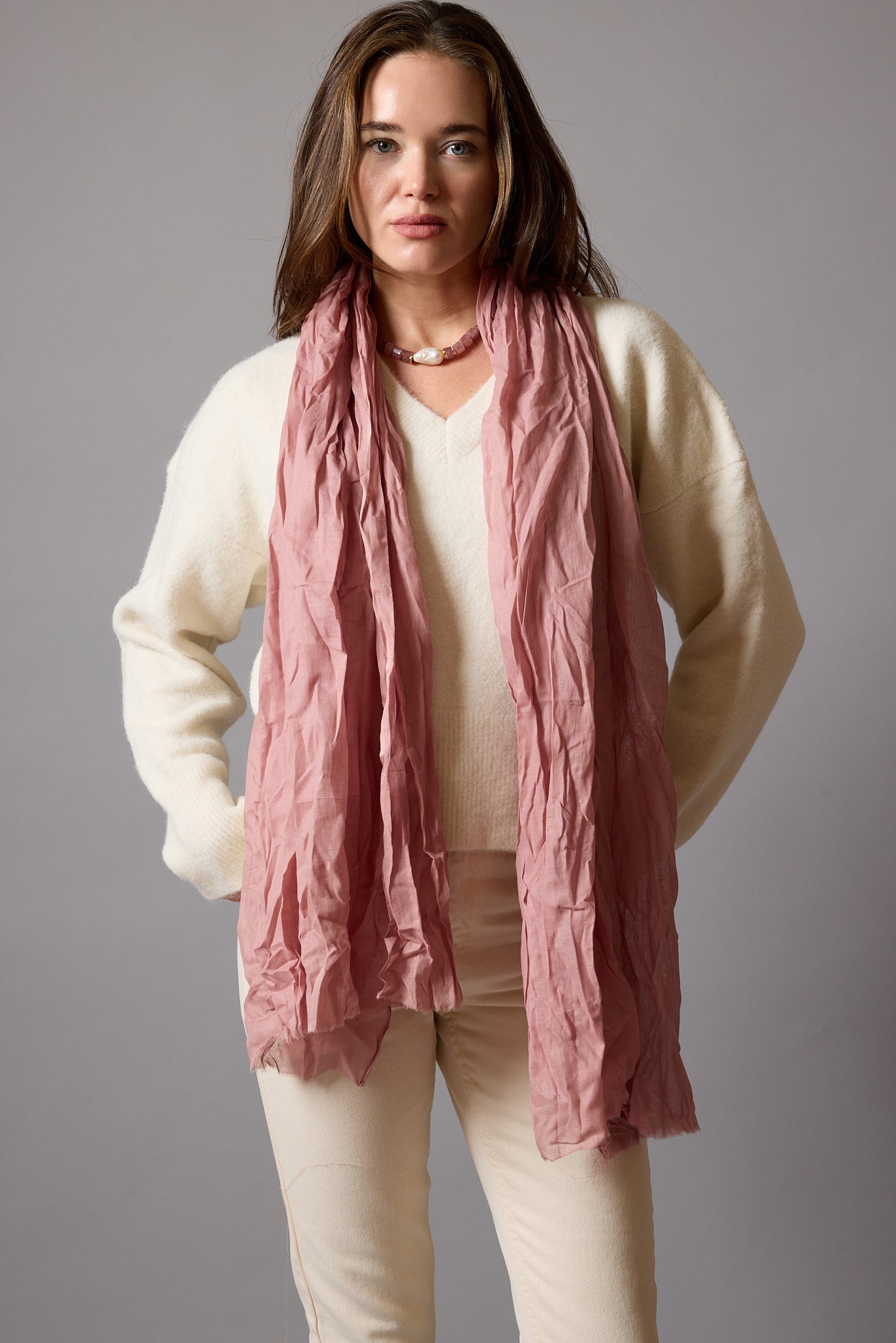 VINTAGE ROSE ORGANIK PAMUK HANDMADE SAL
