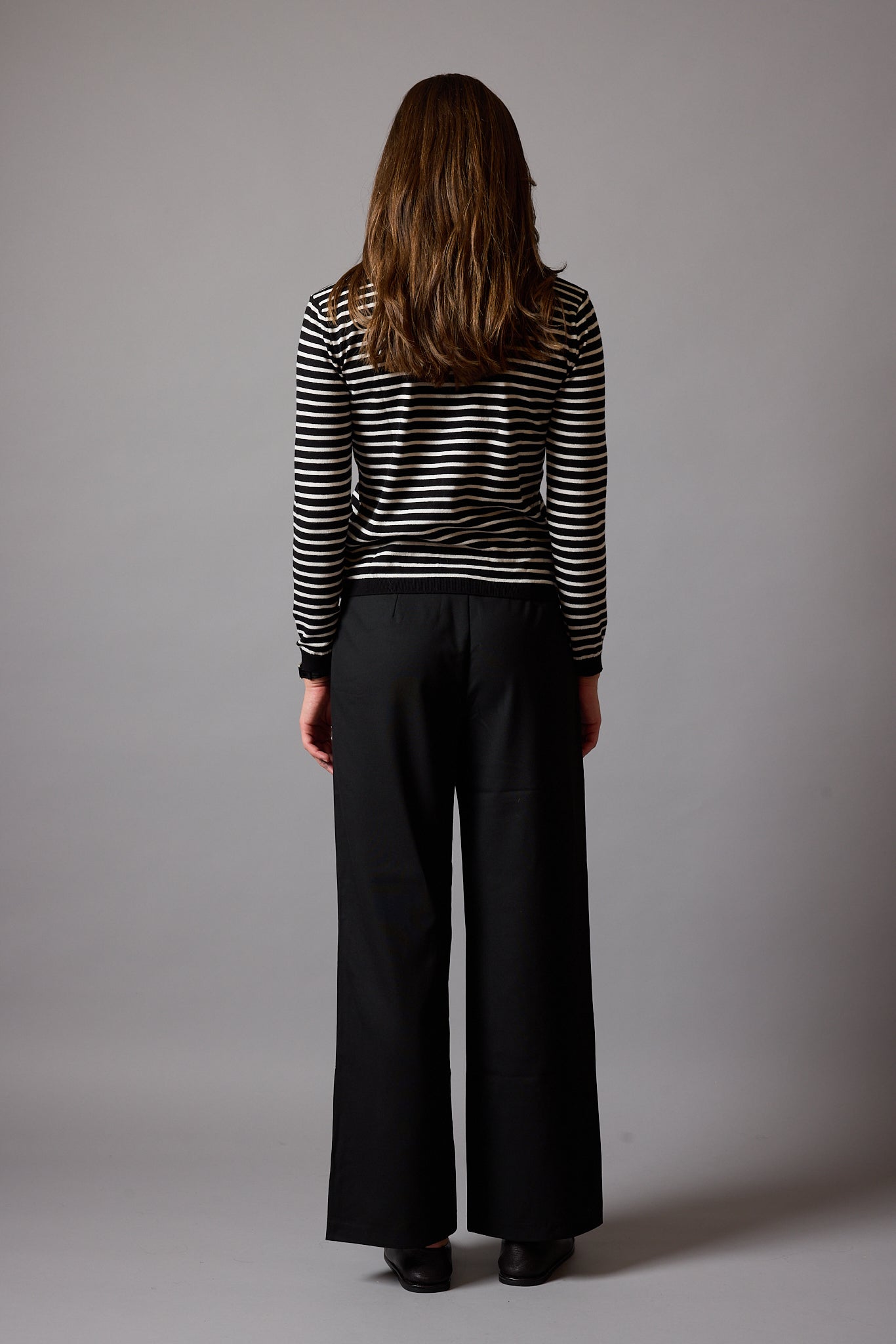 POLO COLLAR SOFT TEXTURED KNITWEAR BLACK
