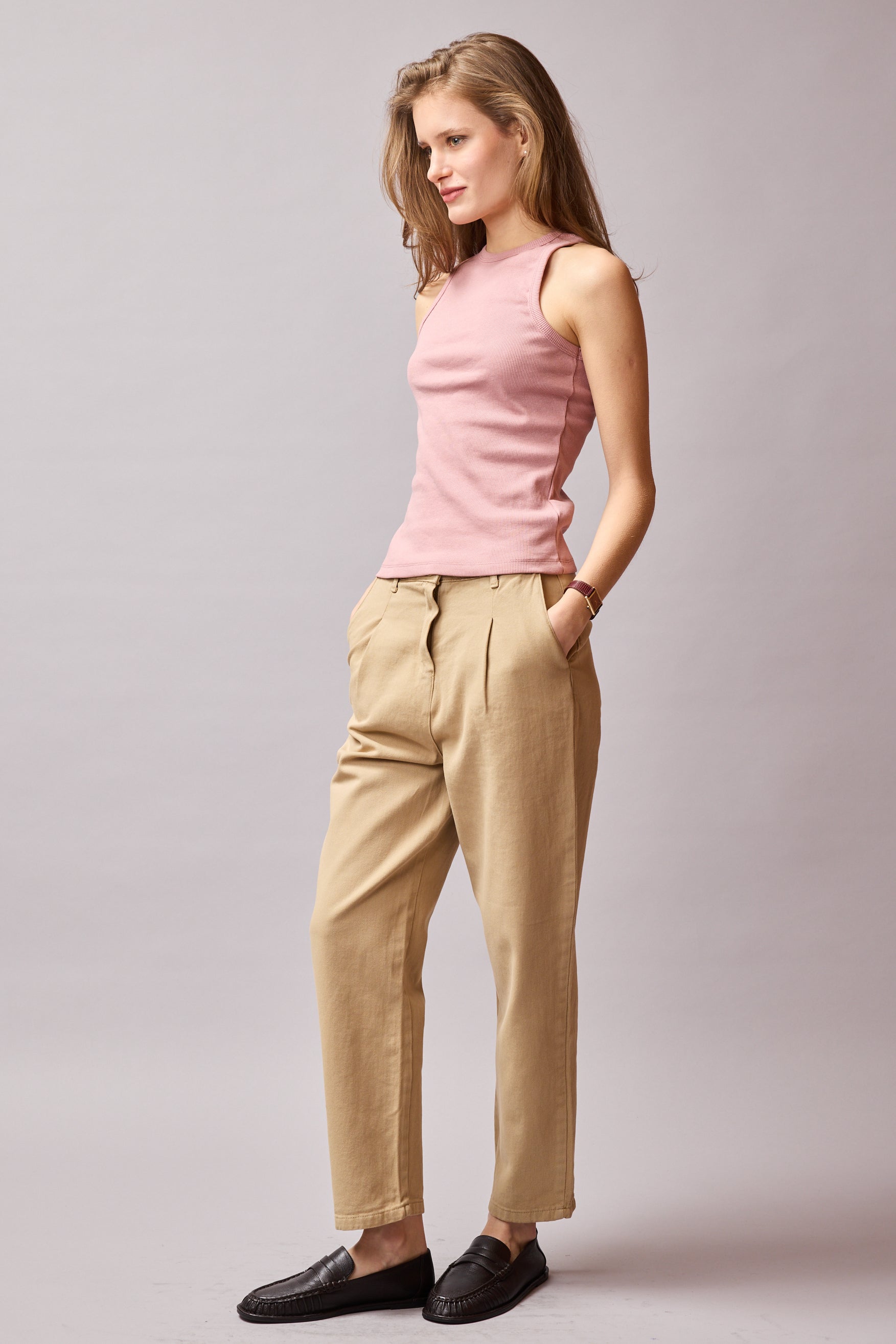 HALTER YAKA CROP TOP PINK ROSE