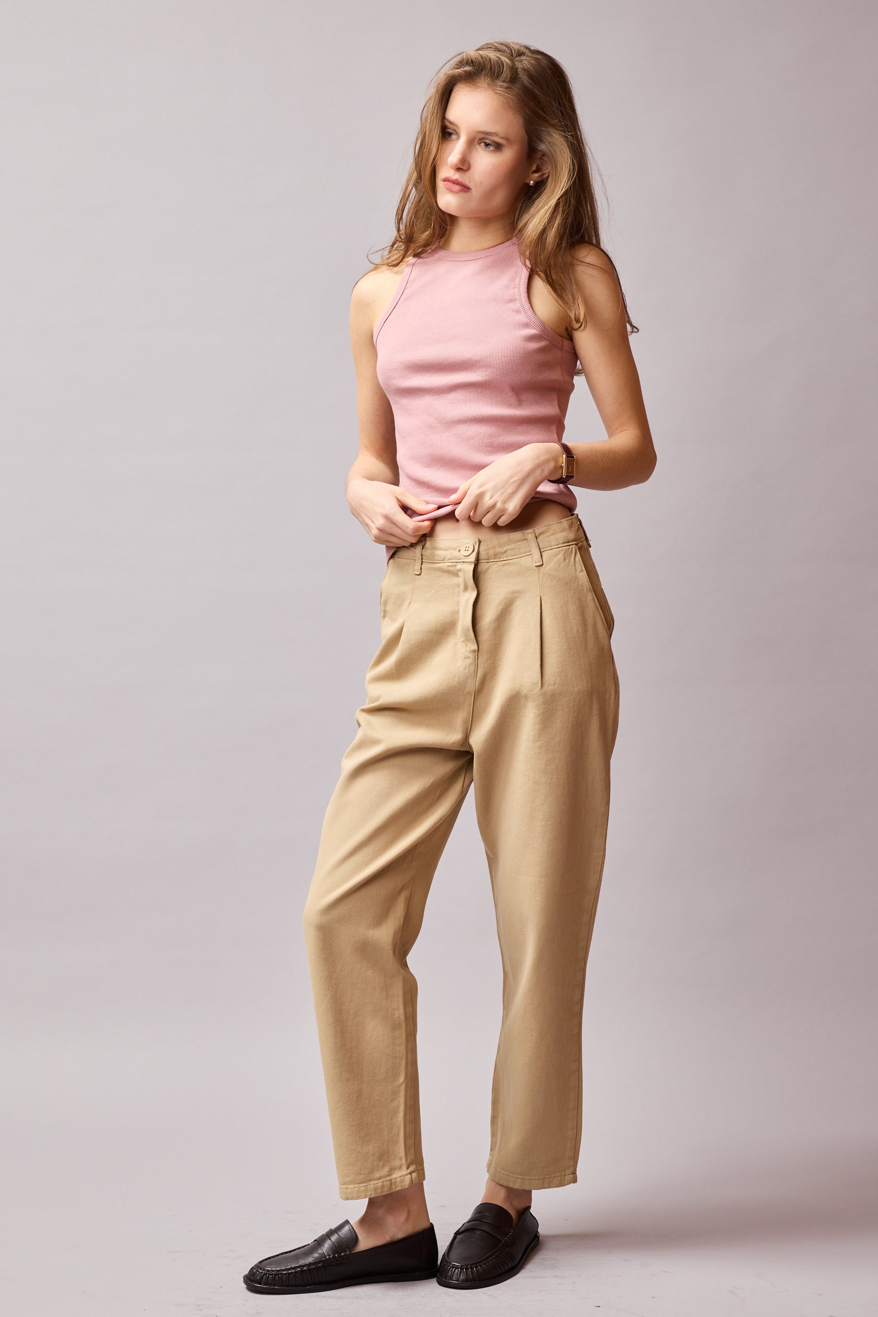HALTER YAKA CROP TOP PINK ROSE