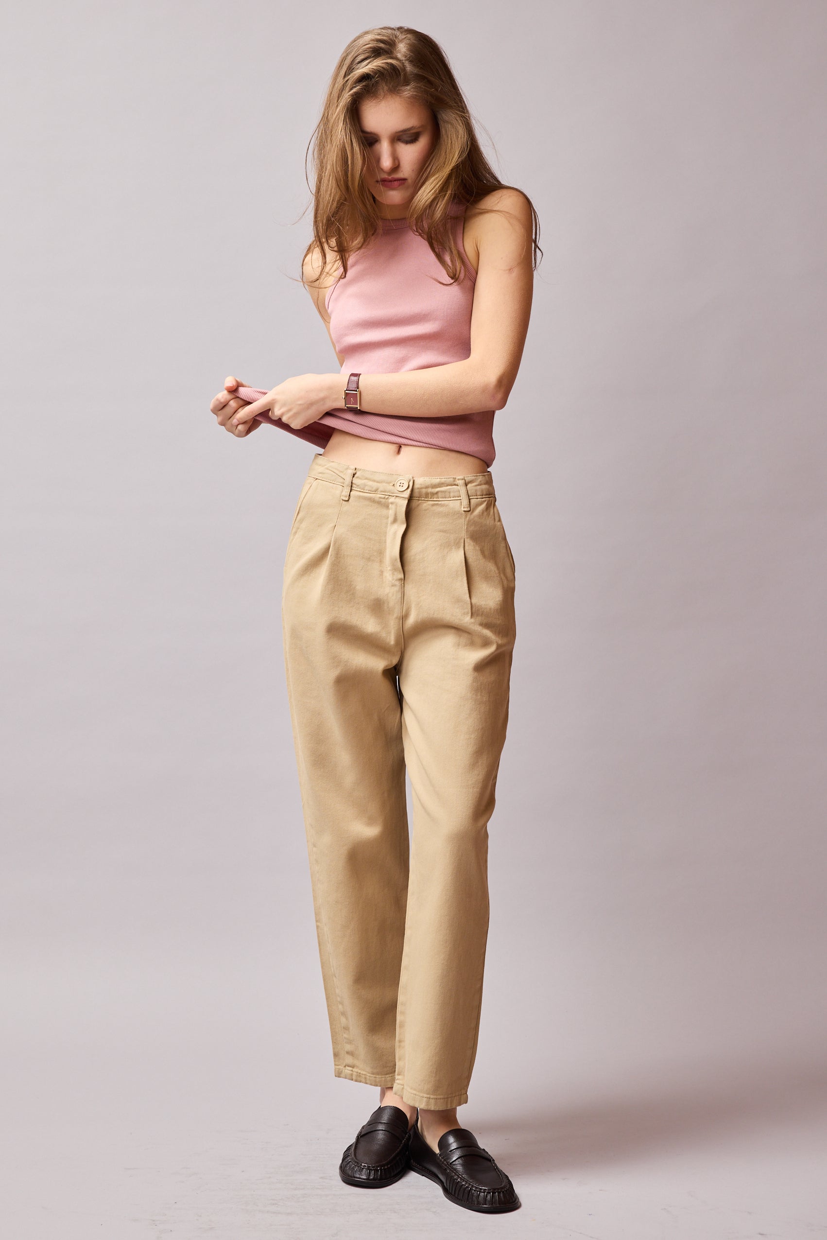 HALTER YAKA CROP TOP PINK ROSE