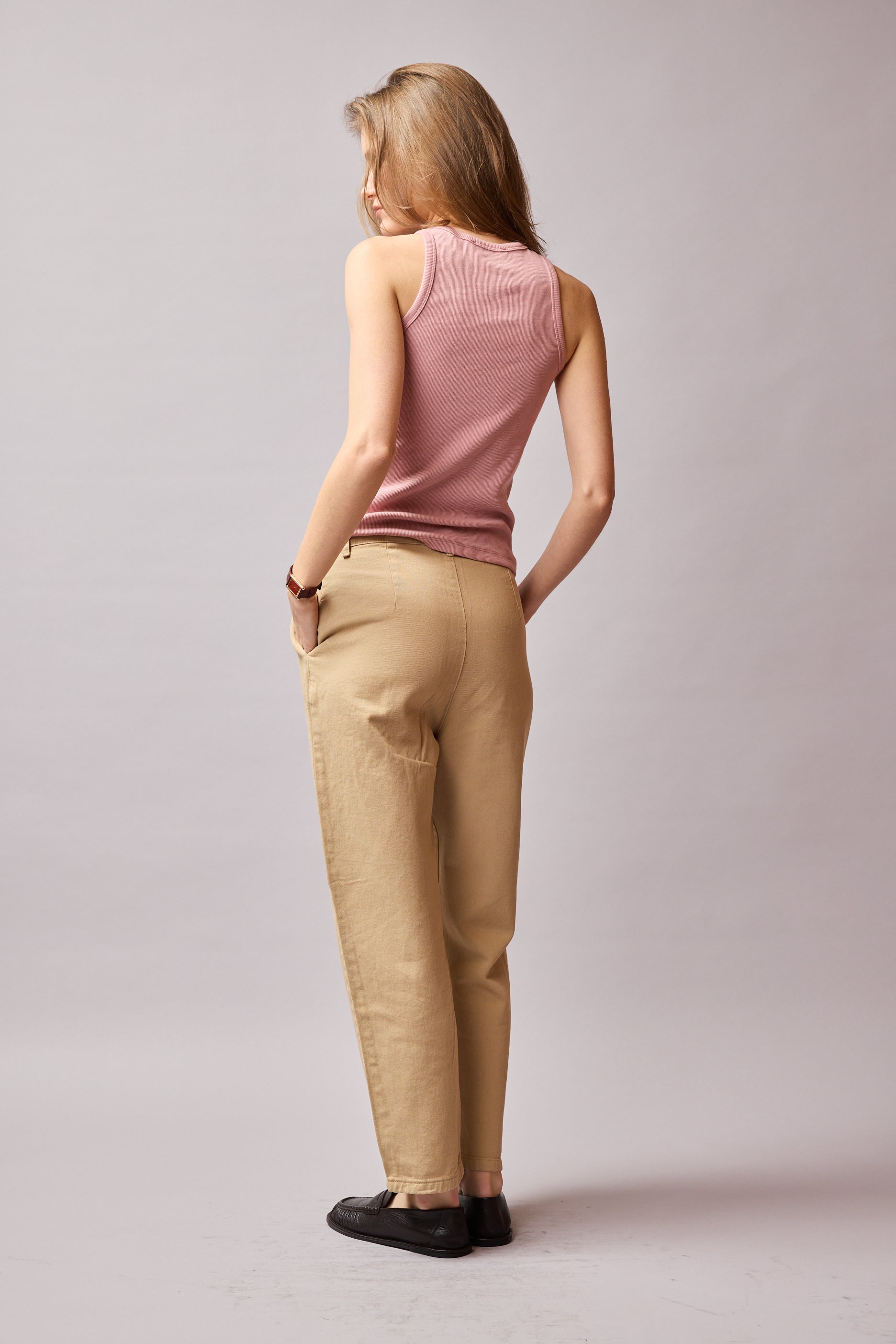 KANVAS PENSLİ CARROT FIT PANTOLON CAMEL