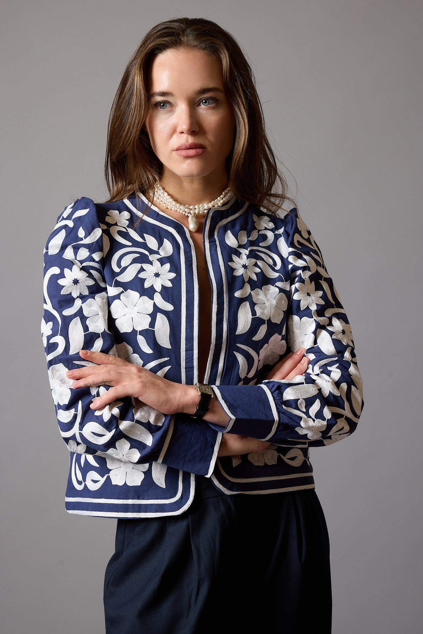 HANNA NAKIS DETAYLI GOMLEK CEKET İNDİGO