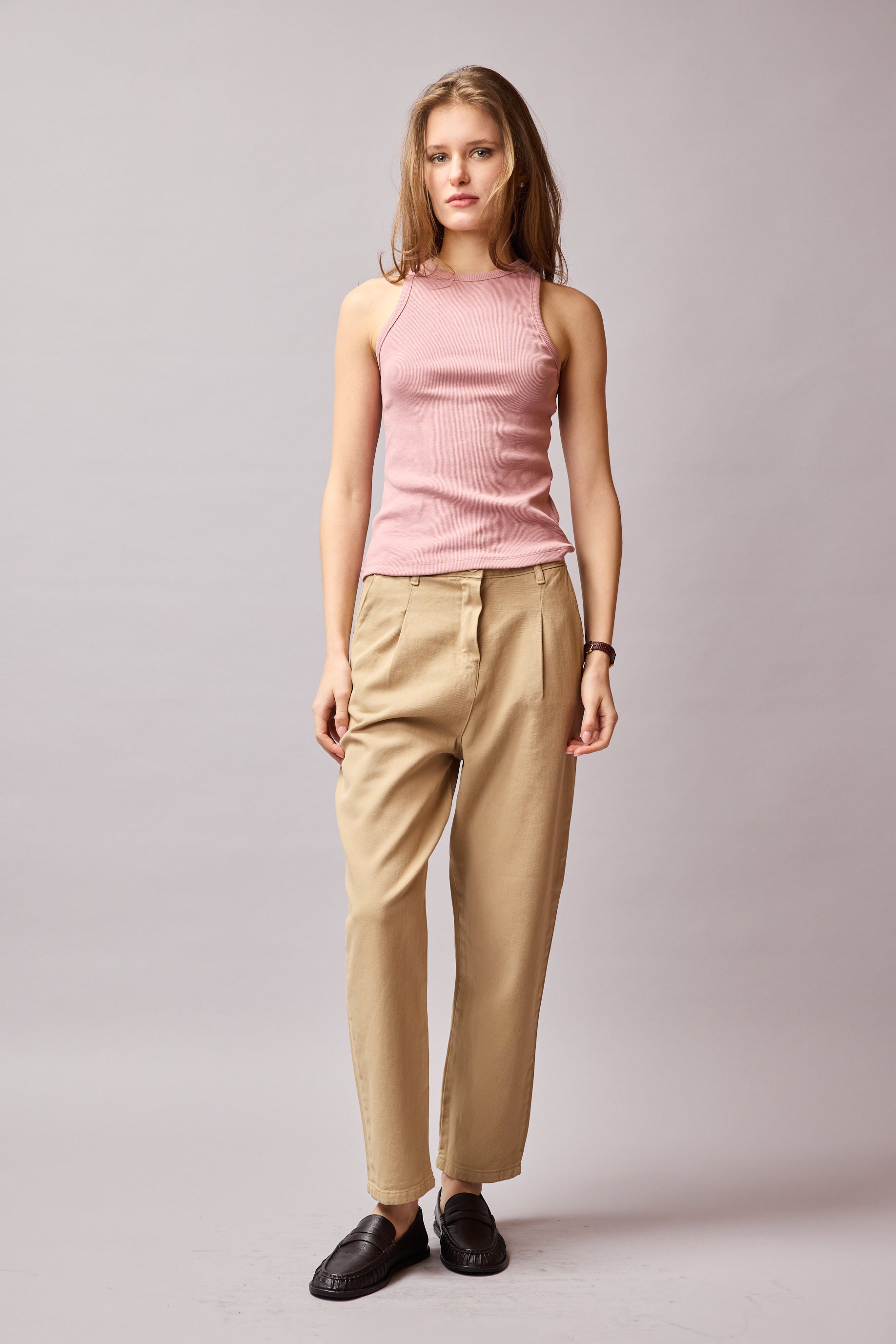 KANVAS PENSLİ CARROT FIT PANTOLON CAMEL