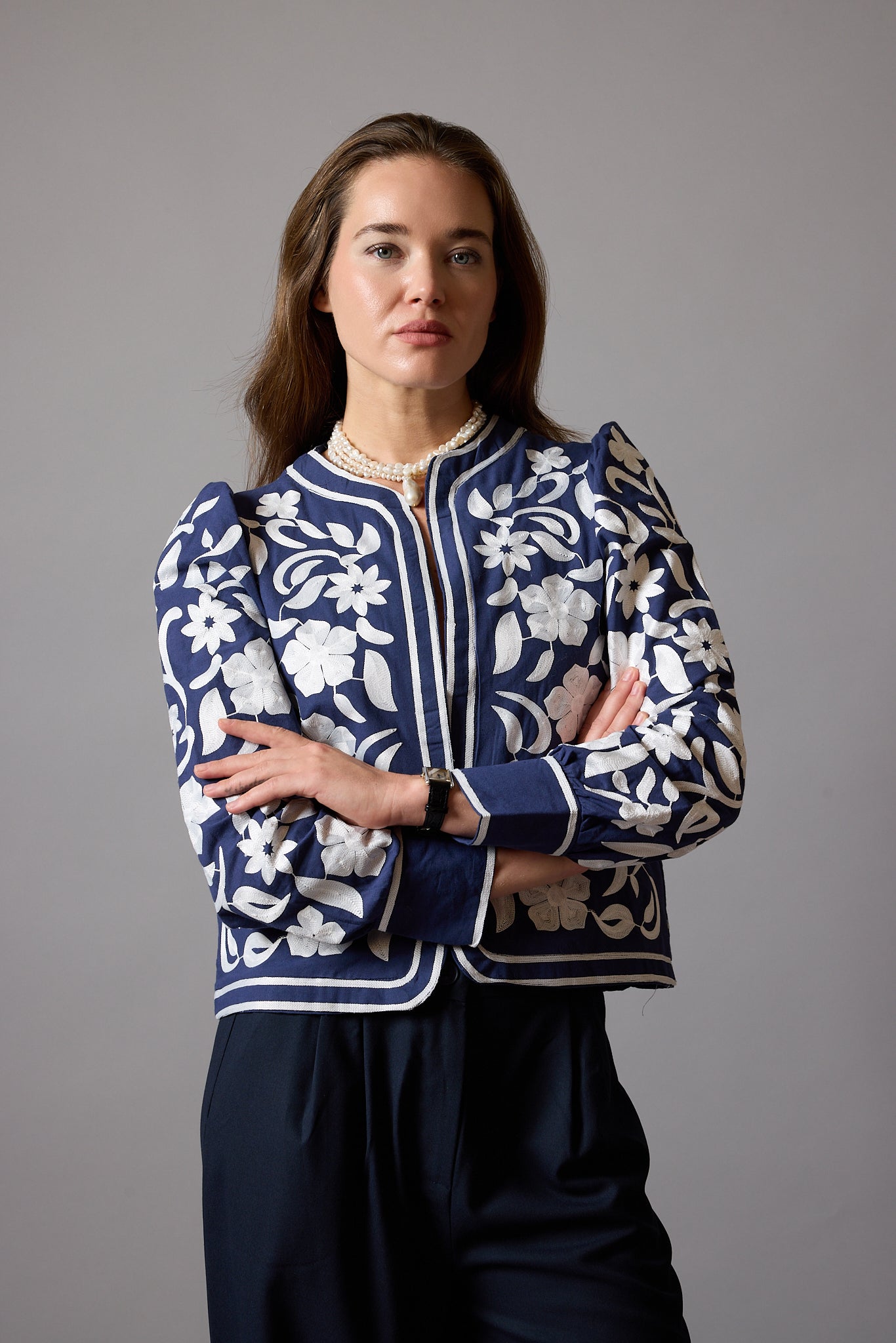 HANNA NAKIS DETAYLI GOMLEK CEKET İNDİGO