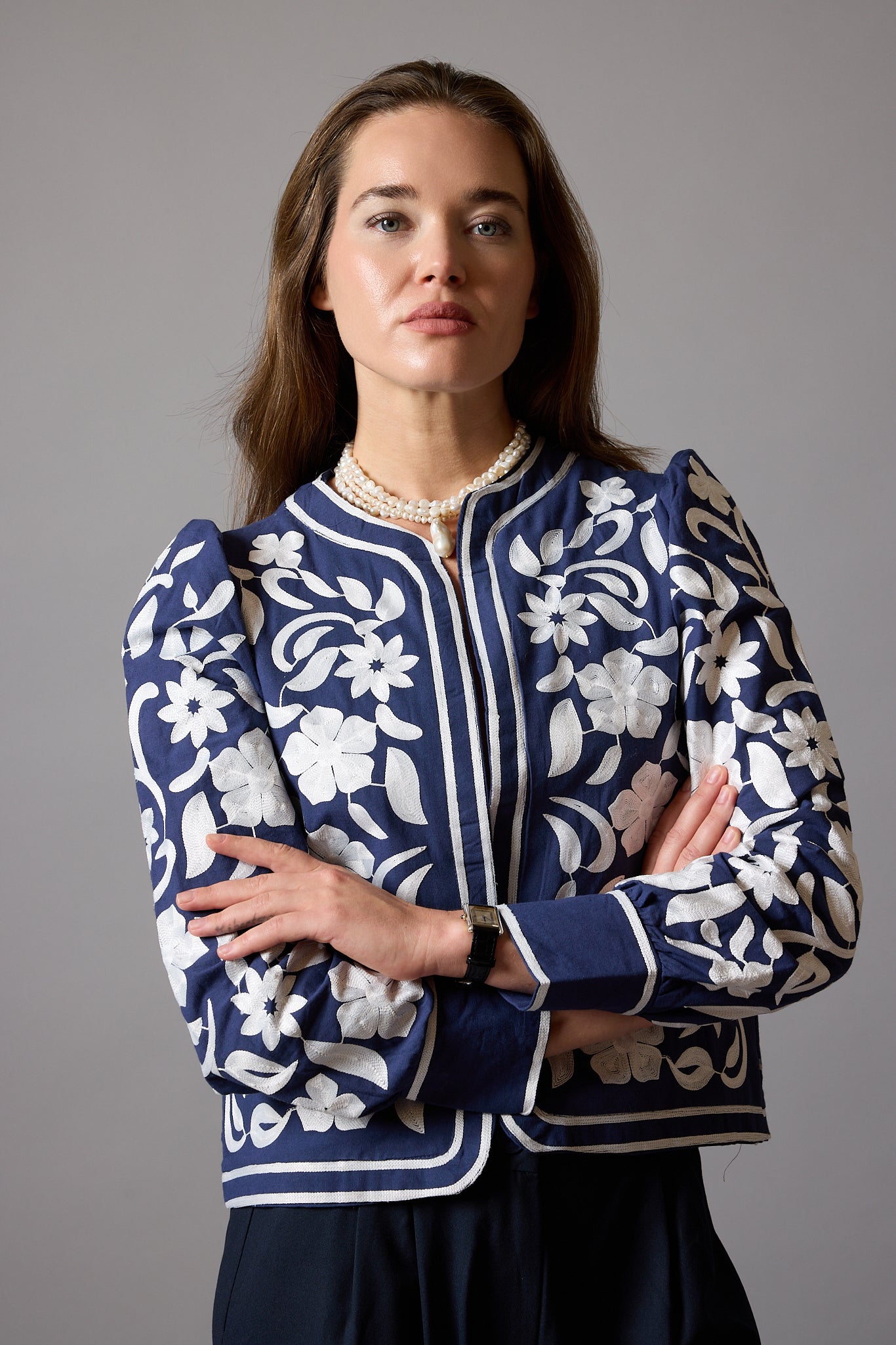 HANNA NAKIS DETAYLI GOMLEK CEKET İNDİGO