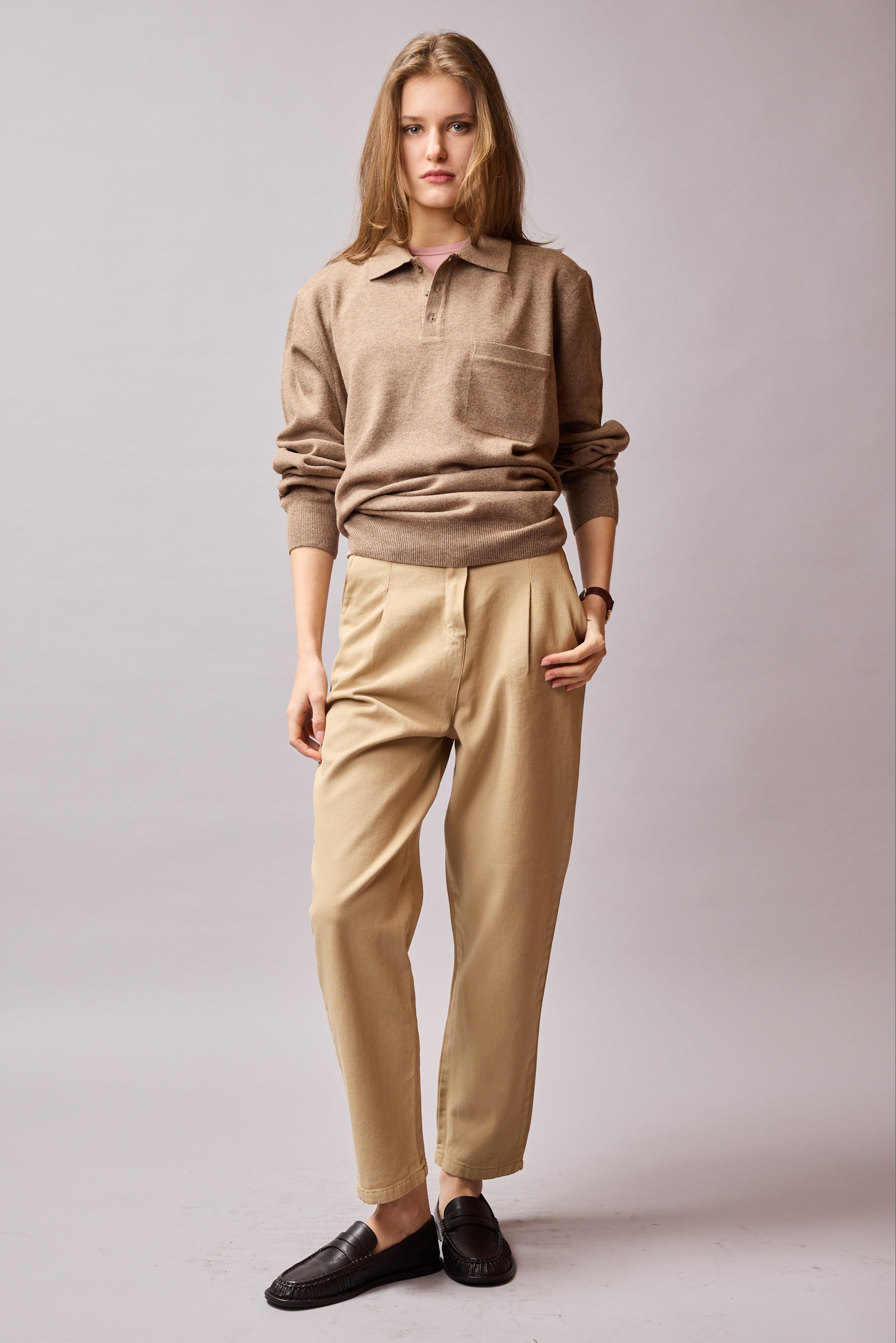 KANVAS PENSLİ CARROT FIT PANTOLON CAMEL