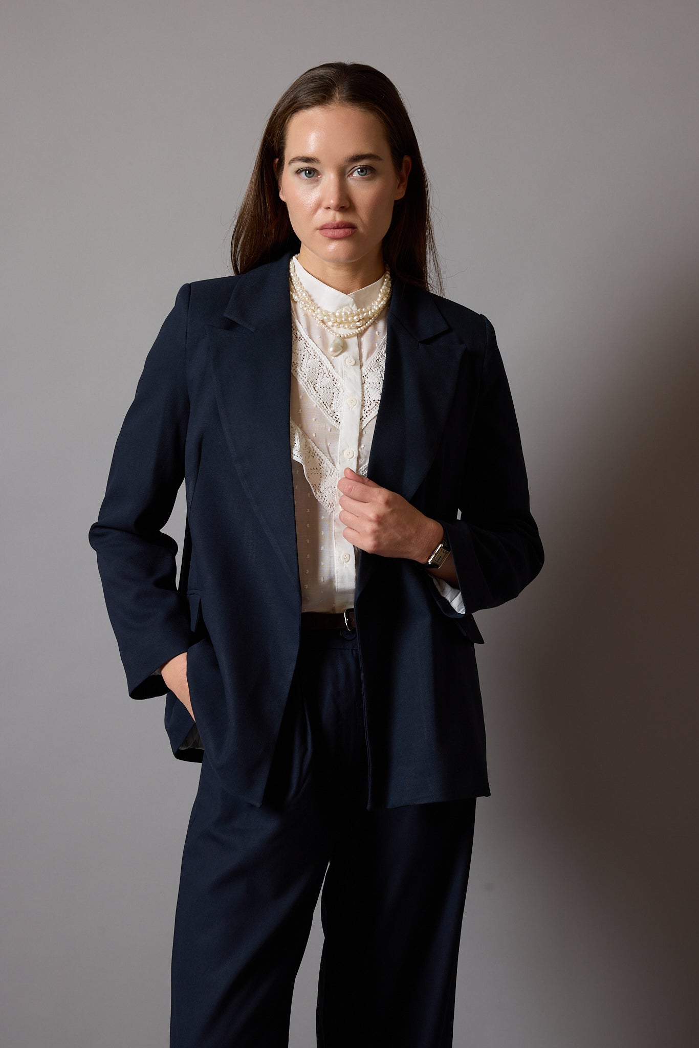 KLASİK KESIM BLAZER CEKET LACİVERT