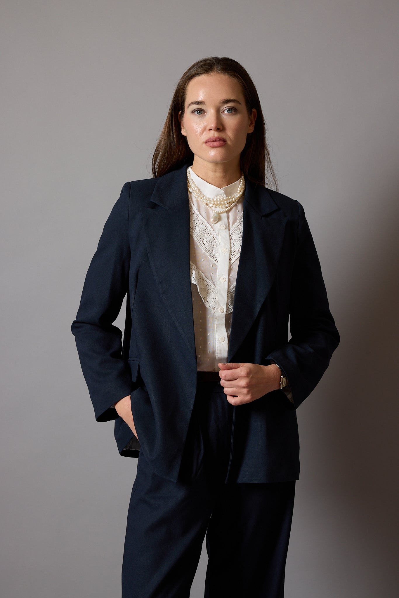 KLASİK KESIM BLAZER CEKET LACİVERT
