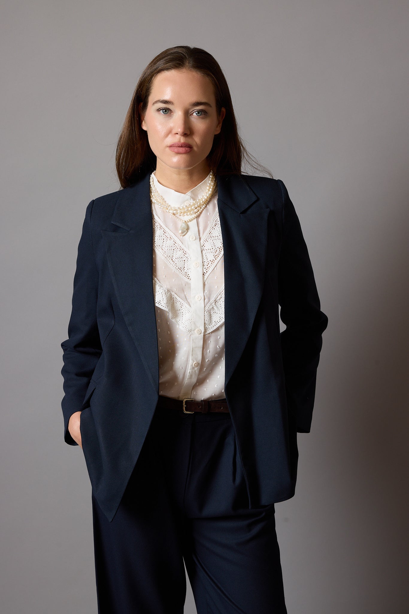 KLASİK KESIM BLAZER CEKET LACİVERT