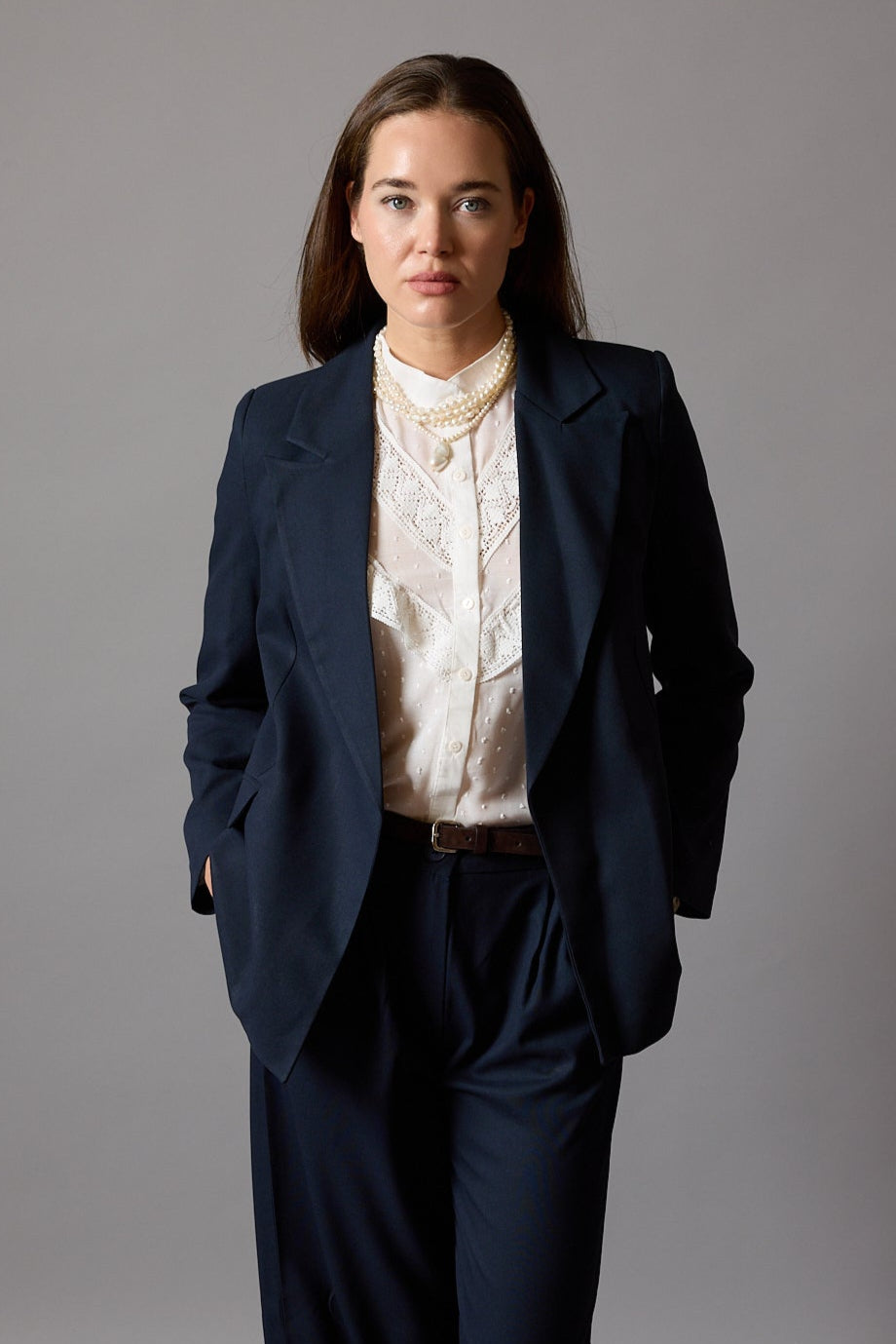 KLASİK KESIM BLAZER CEKET LACİVERT