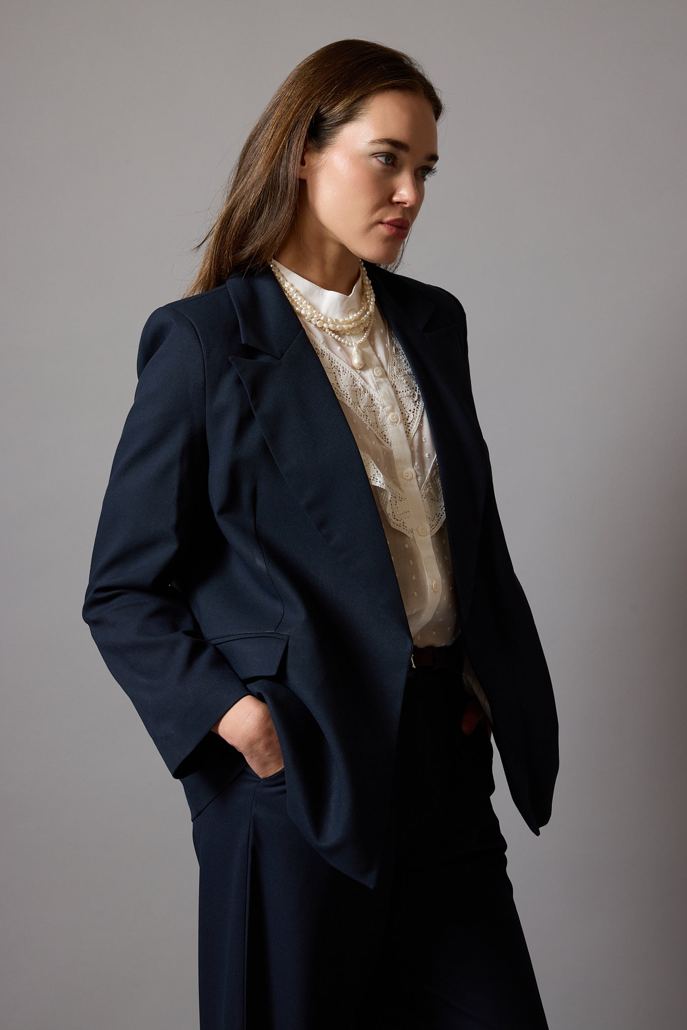 KLASİK KESIM BLAZER CEKET LACİVERT