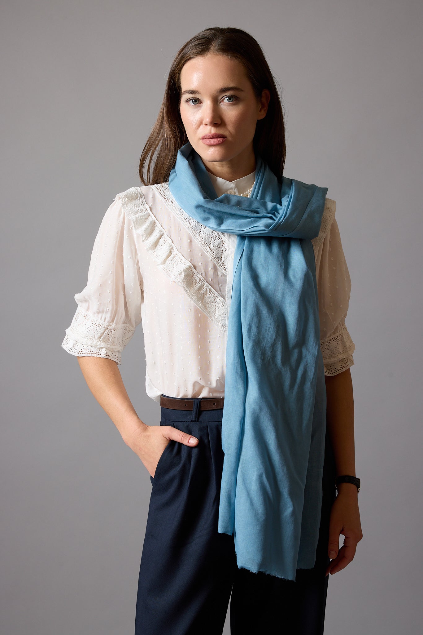 CLOUD BLUE ORGANIK PAMUK HANDMADE SAL