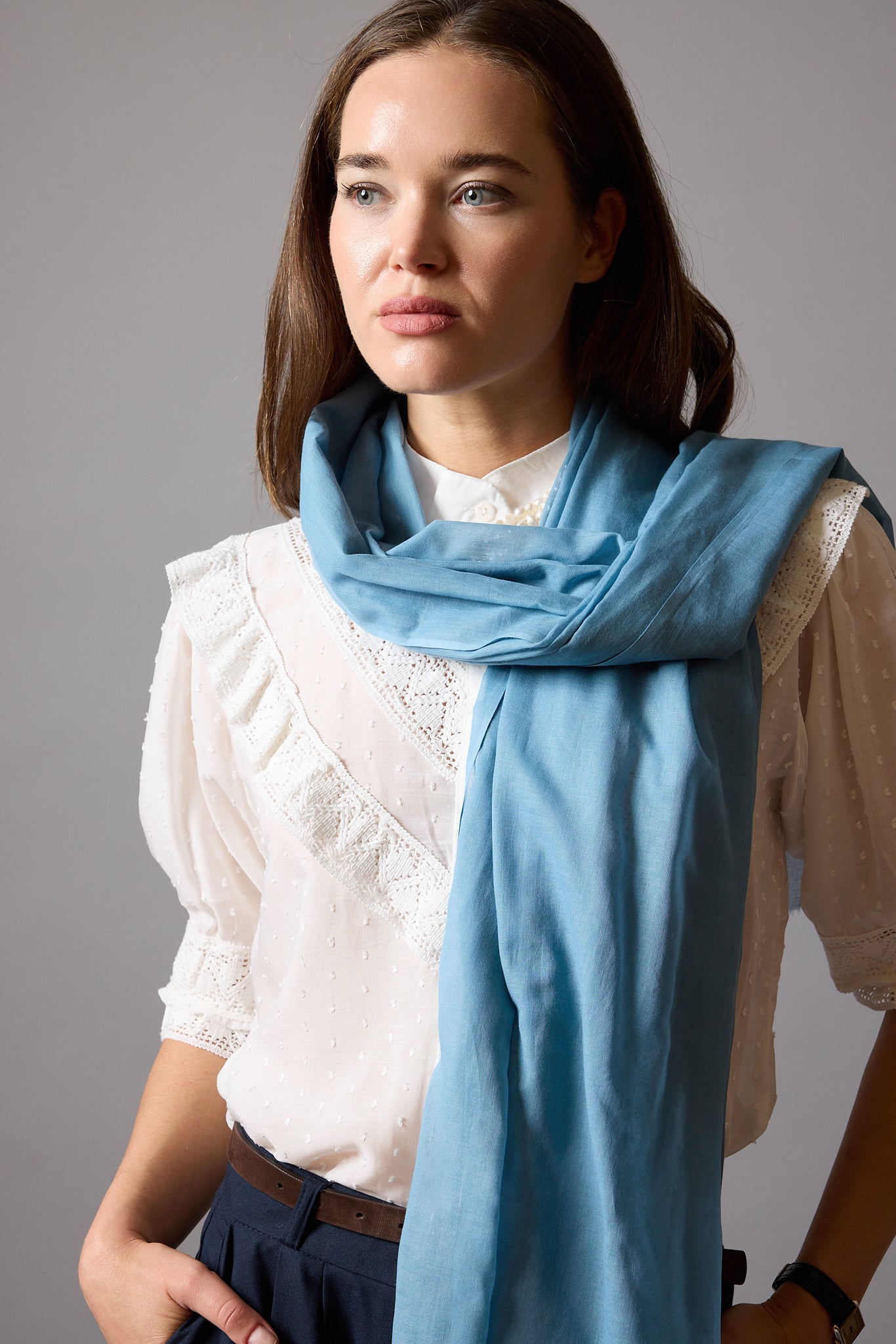 CLOUD BLUE ORGANIK PAMUK HANDMADE SAL